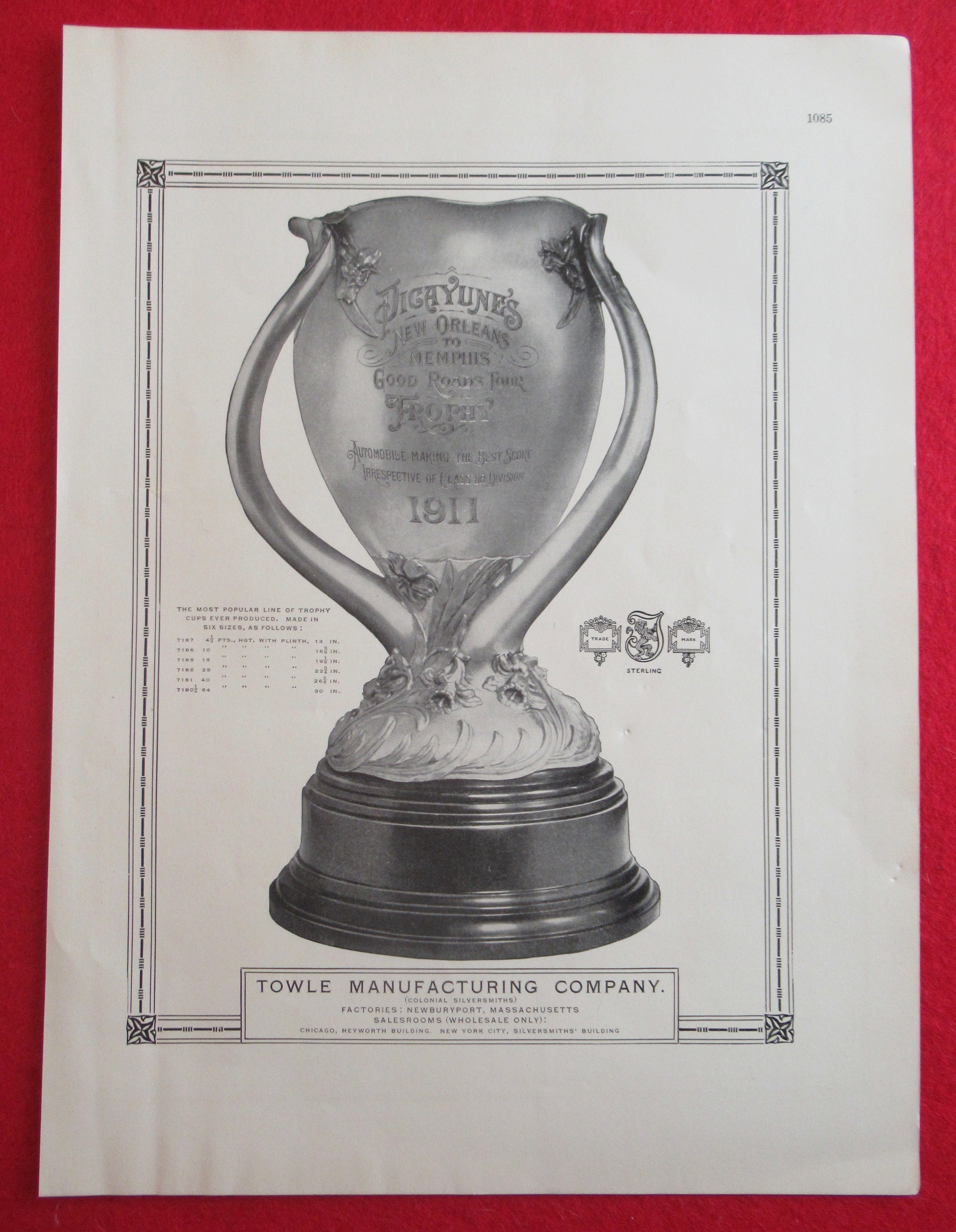 1913 Towle Manufacturing Co with Trophy