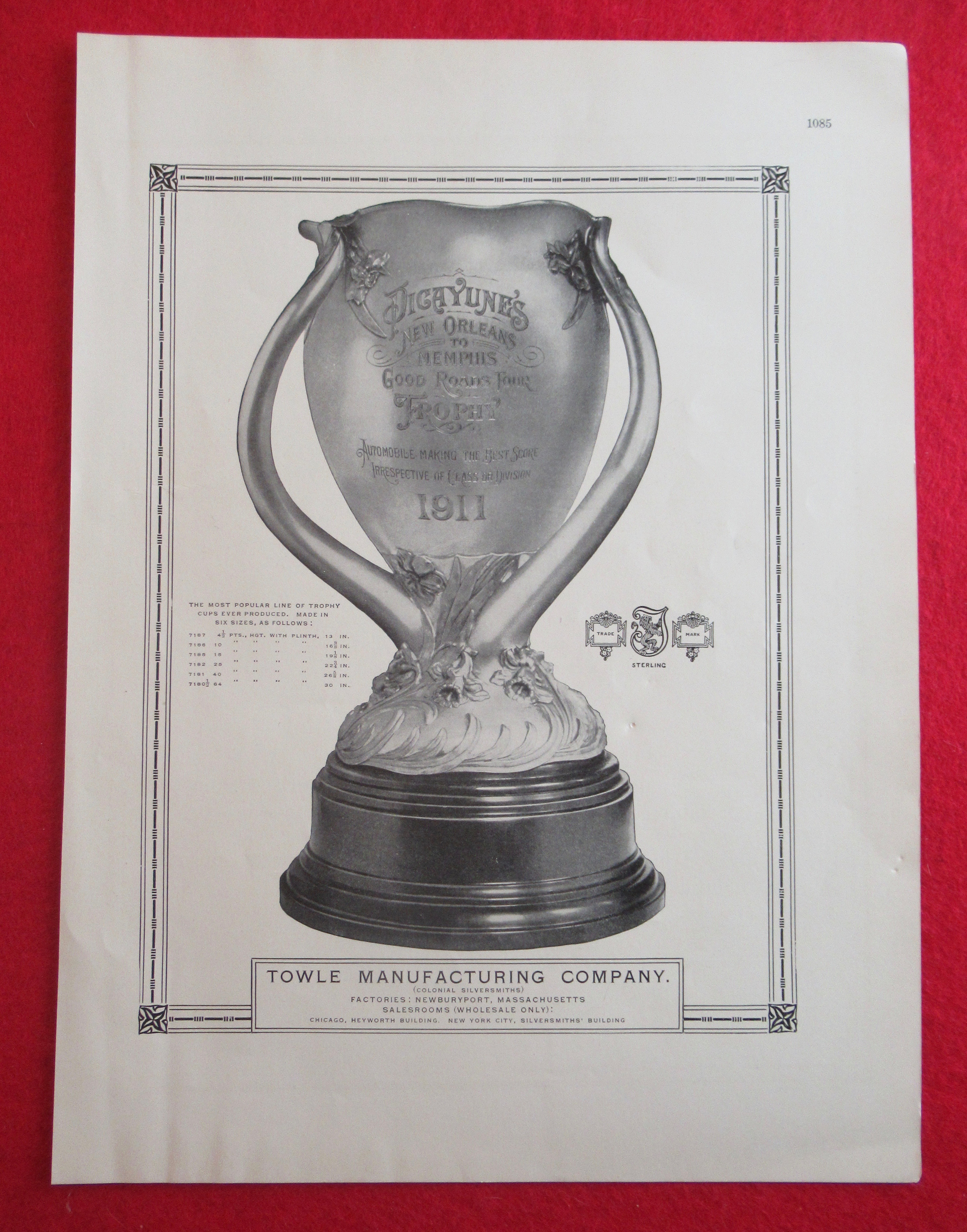 1913 Towle Manufacturing Co with Trophy