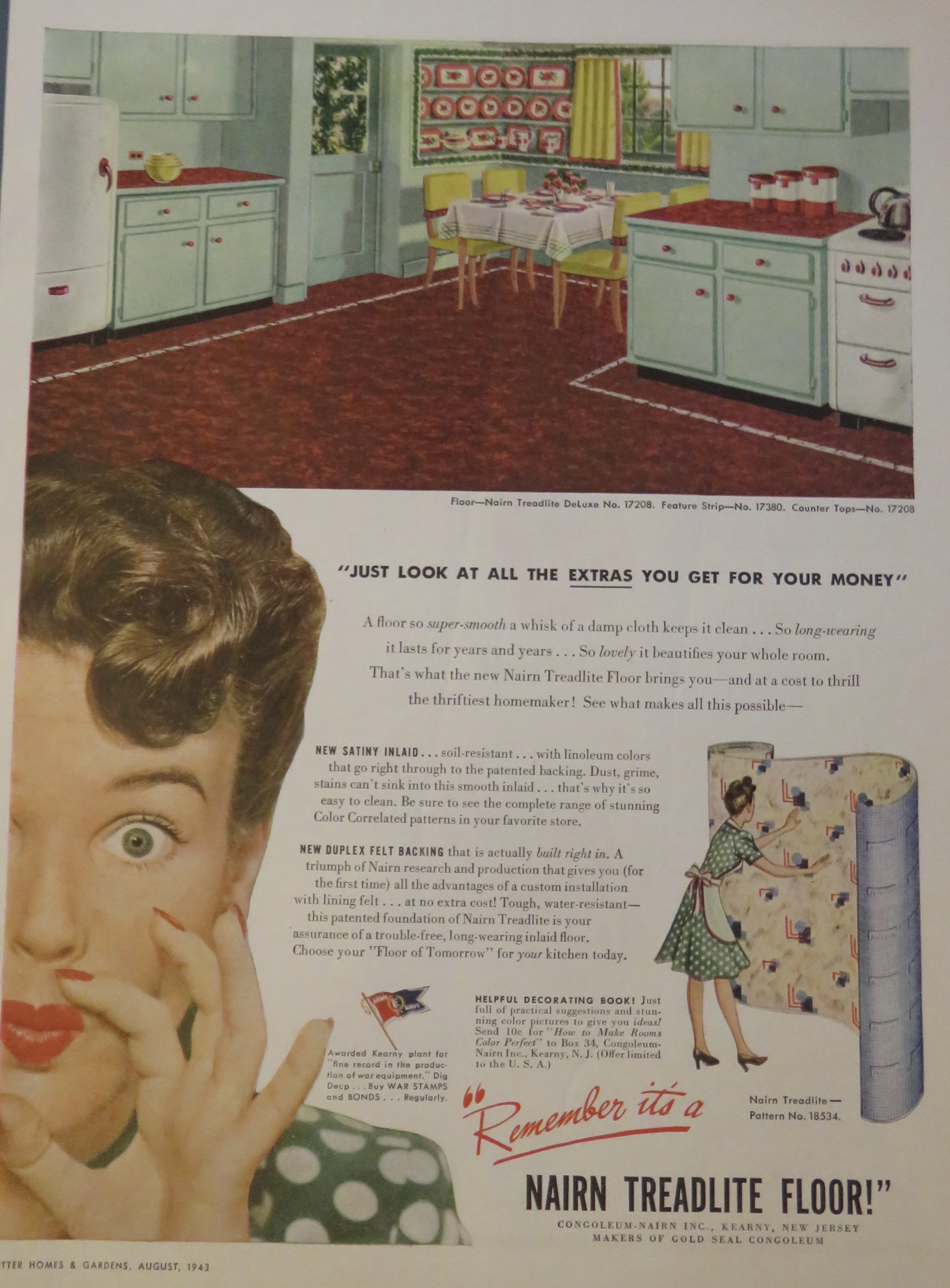 1943 Nairn Treadlite Floor with a Kitchen Using Nairn