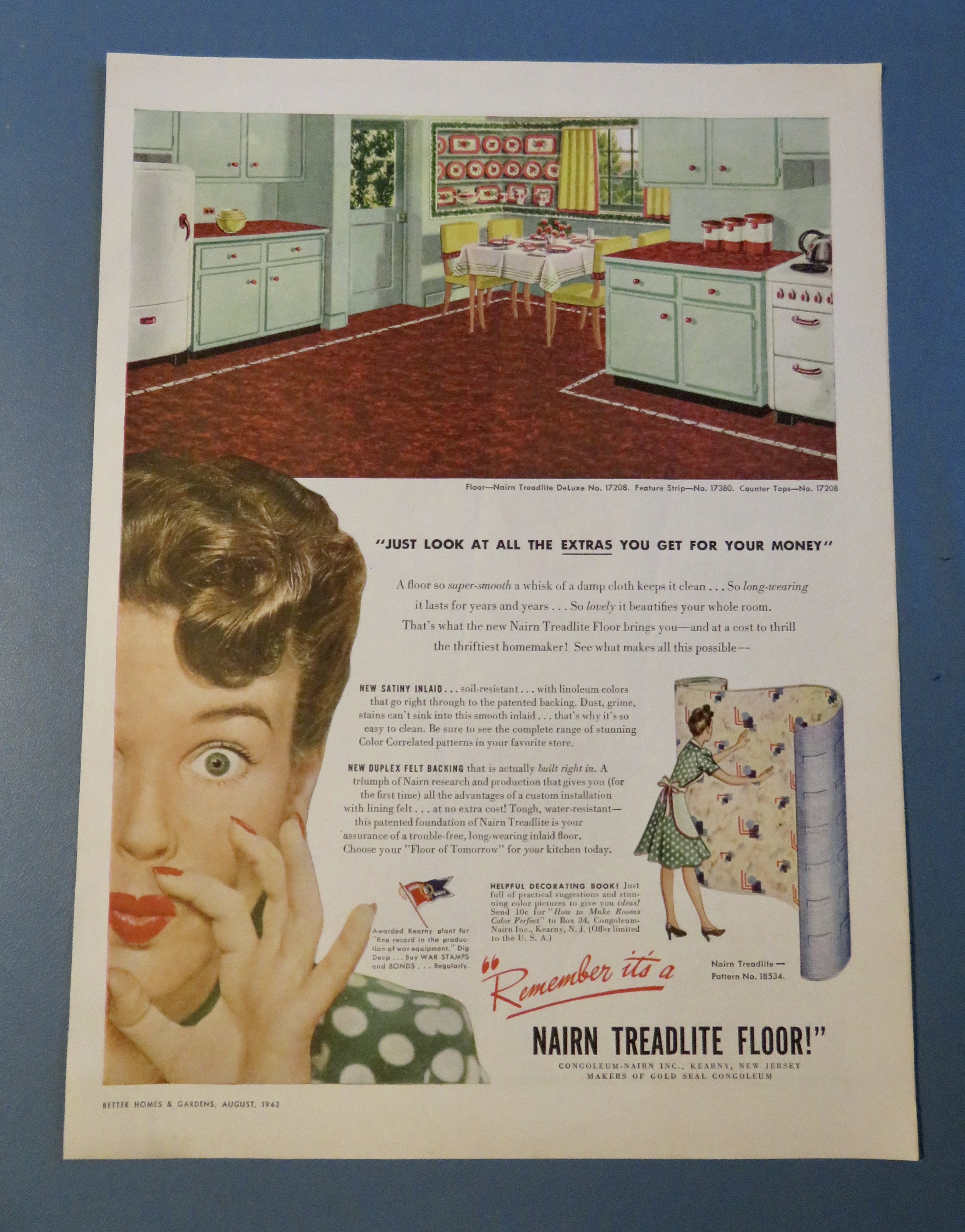 1943 Nairn Treadlite Floor with a Kitchen Using Nairn