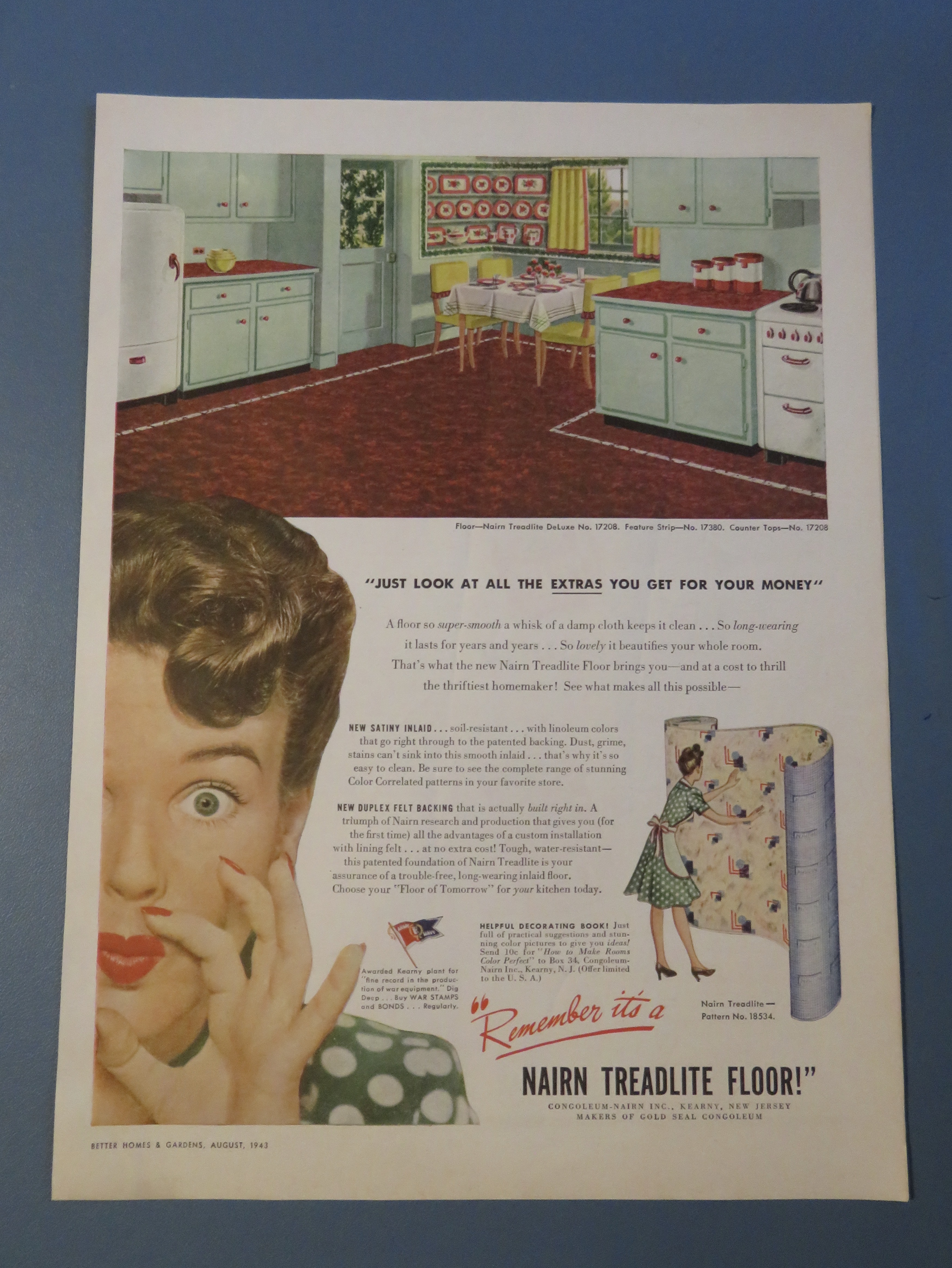 1943 Nairn Treadlite Floor with a Kitchen Using Nairn