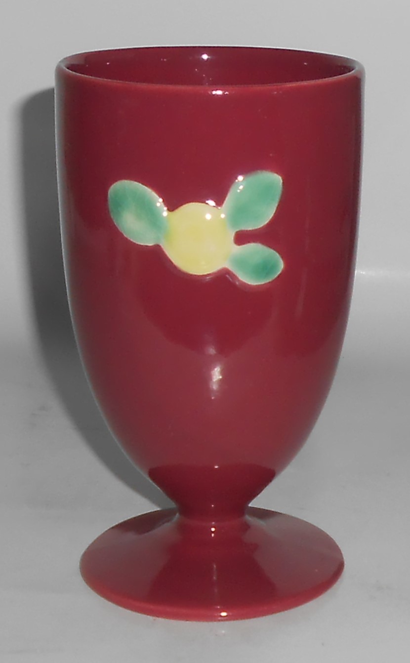 Coors Pottery Rosebud Very Rare Red Footed Tumbler #2