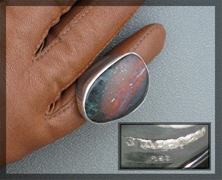 Ring Sterling Silver Boulder Opal Ring Starborn