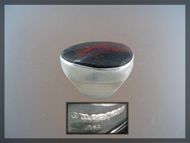 Ring Sterling Silver Boulder Opal Ring Starborn