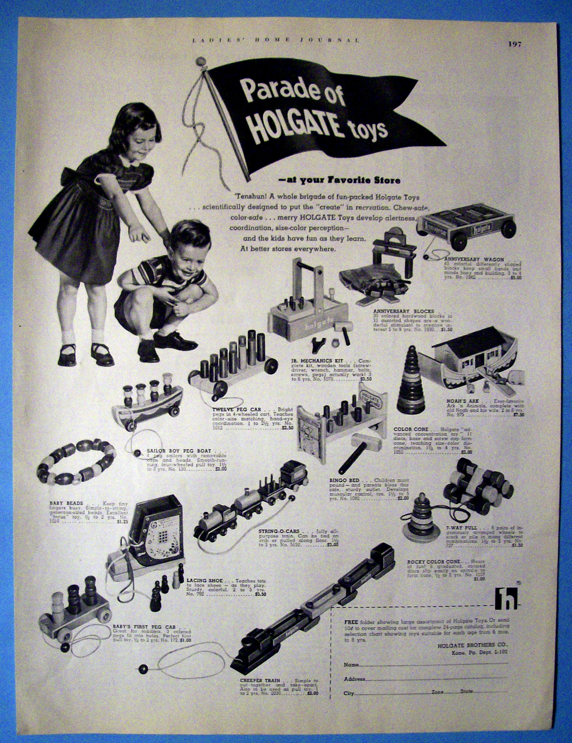 Vintage Ad: 1952 Holgate Toys