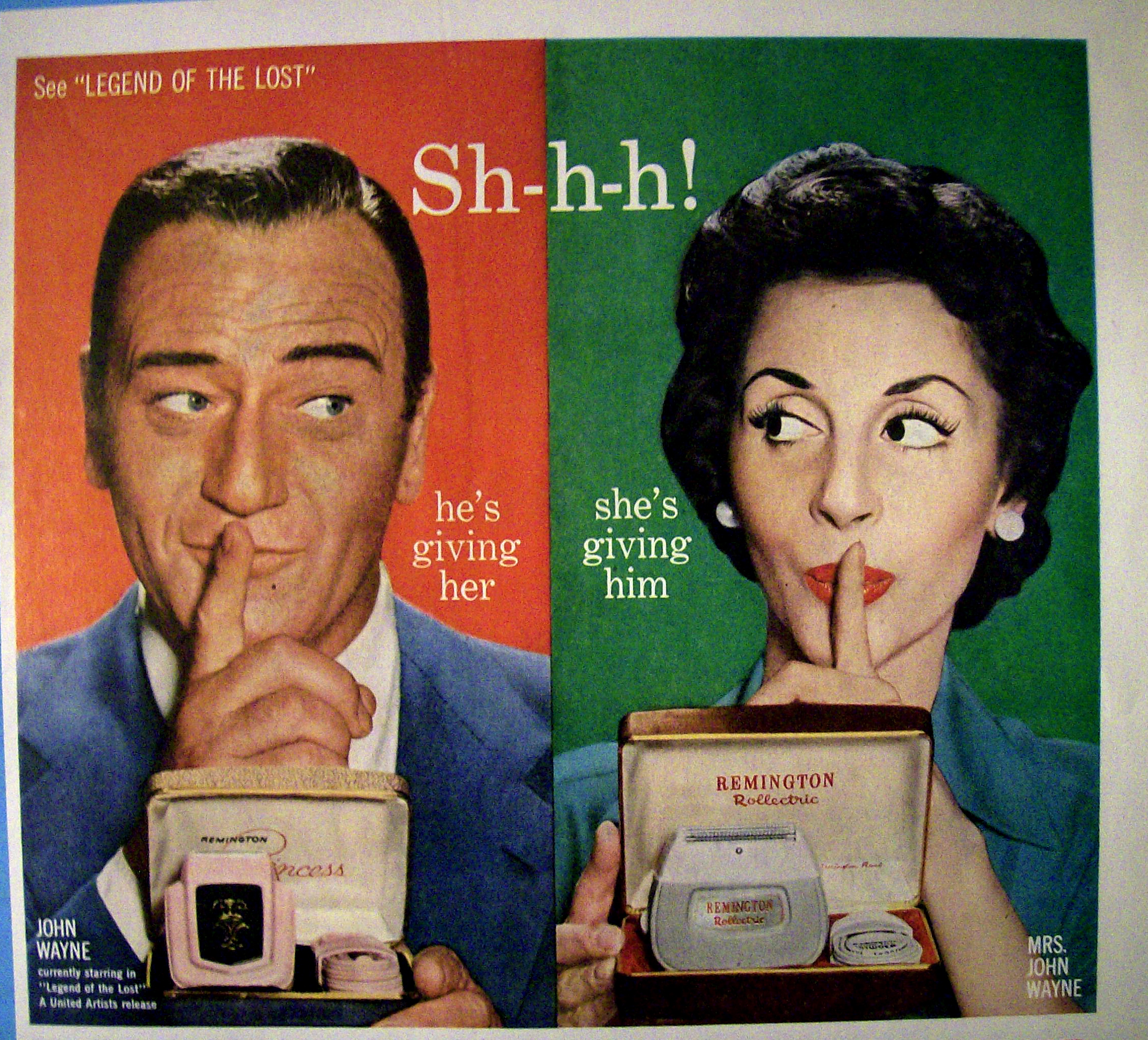 1957 Remington Shaver with Mr & Mrs. John Wayne