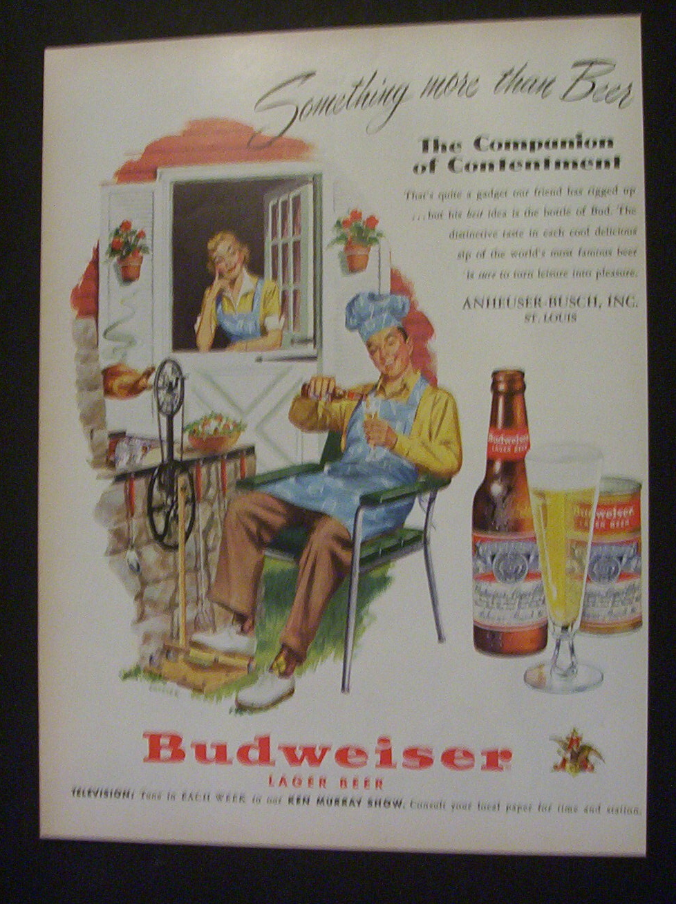 1951 Dual Ad: Budweiser Beer & Planters Peanuts
