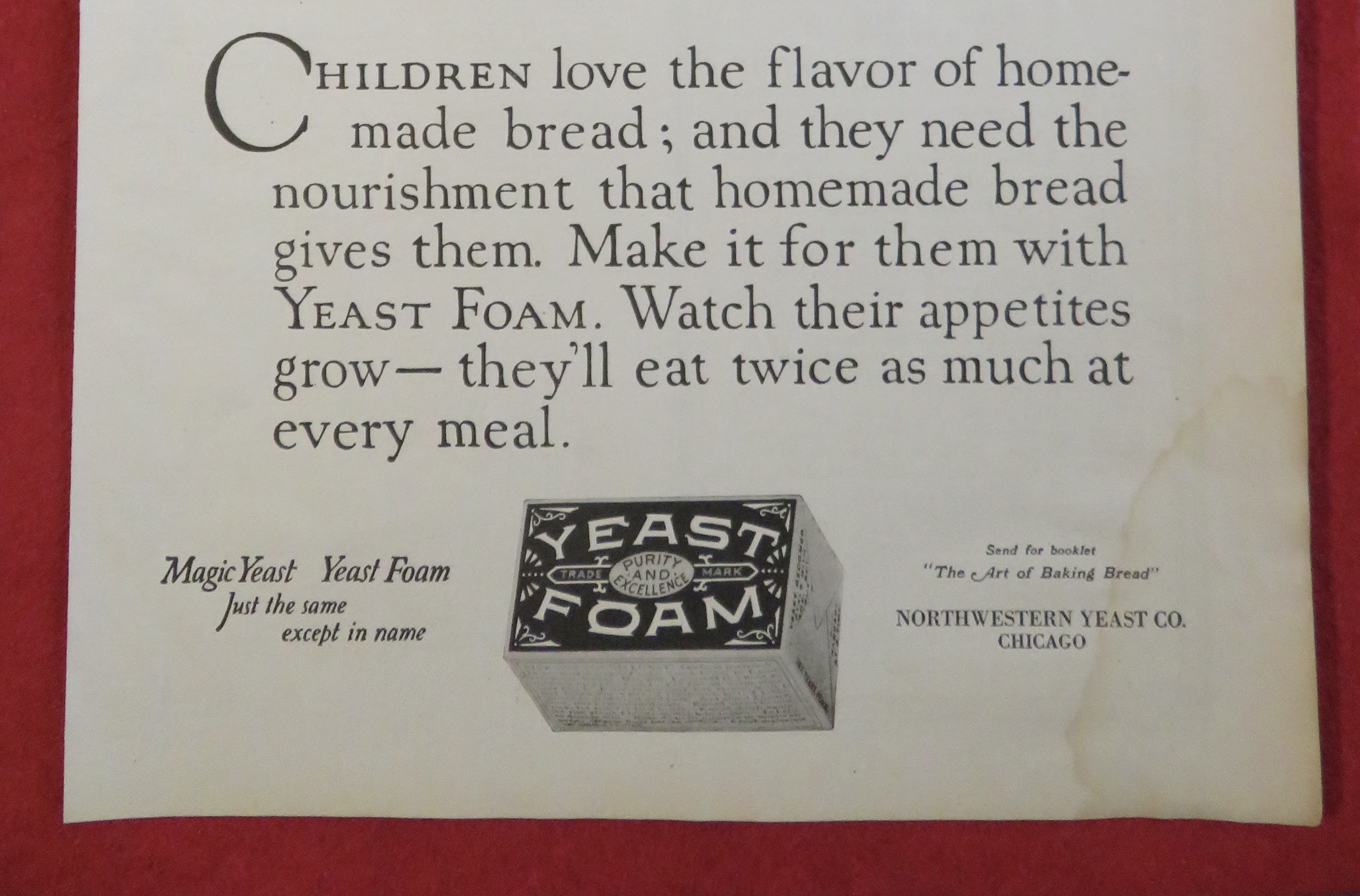 1920 Yeast Foam with Children Enjoying Bread