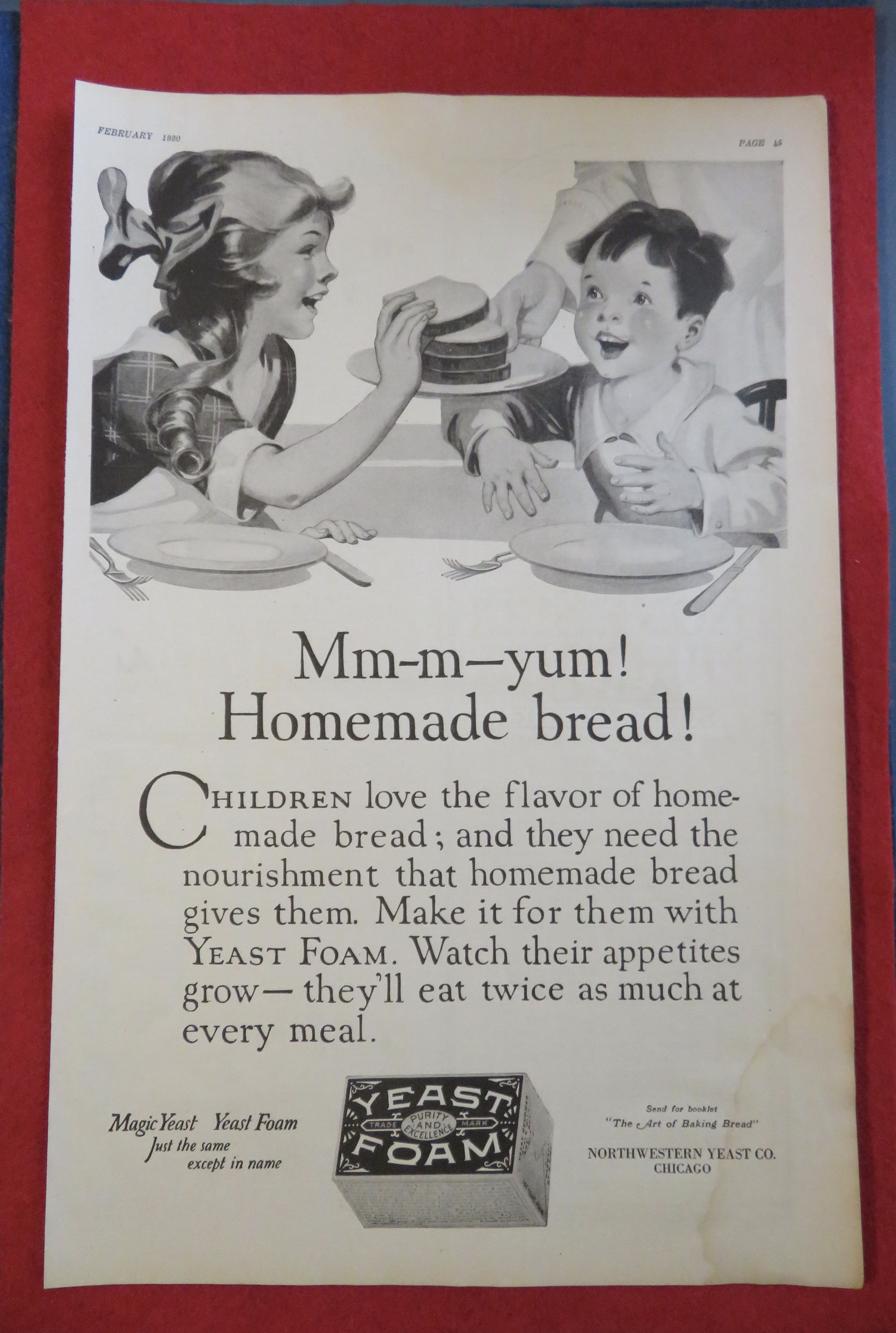 1920 Yeast Foam with Children Enjoying Bread