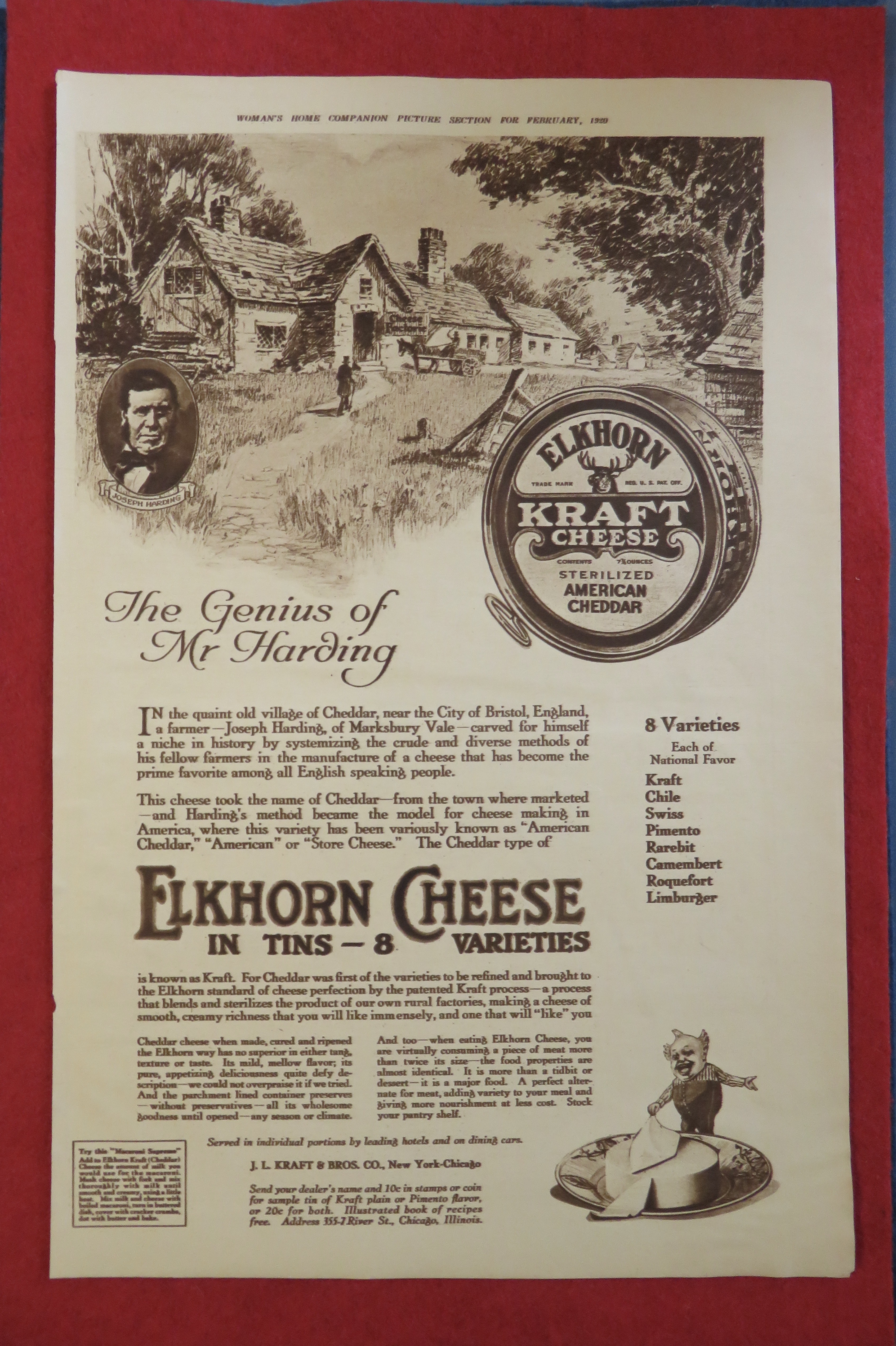 1920 Elkhorn Kraft Cheese with Genius of Mr Harding