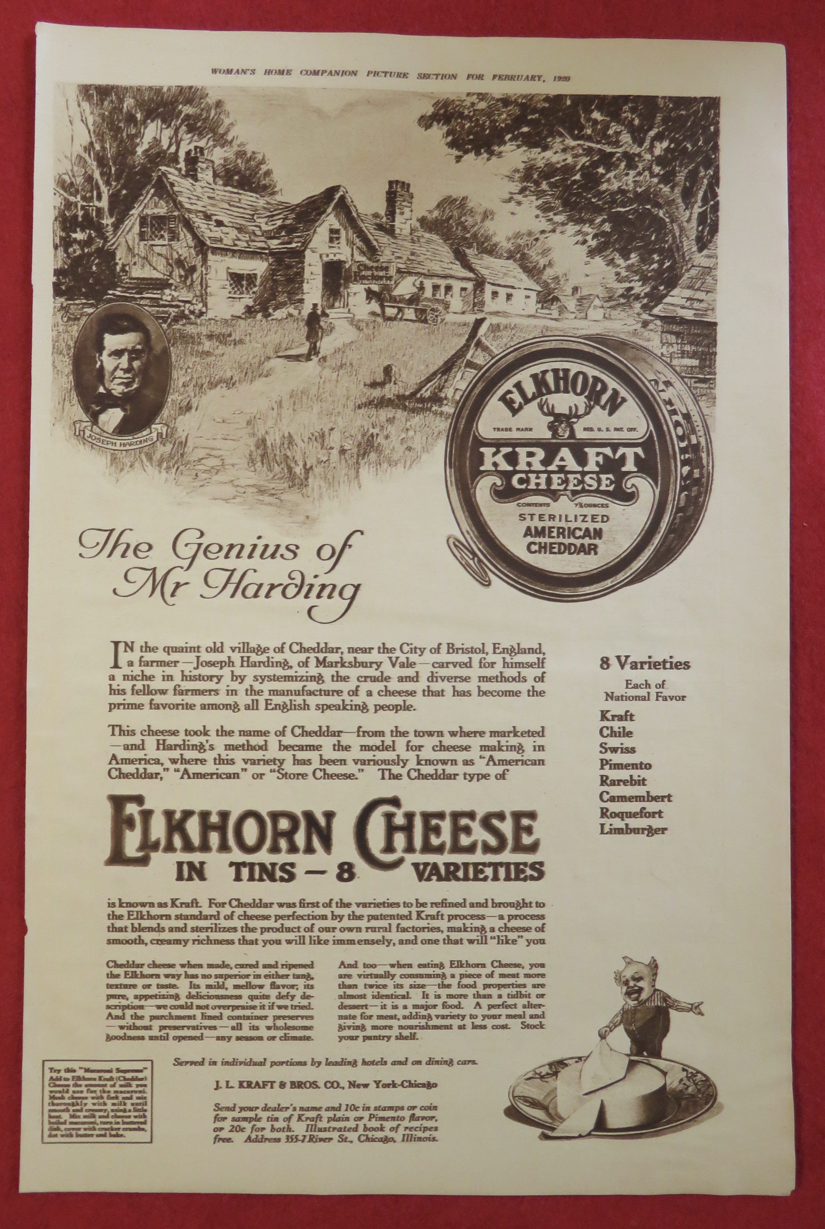 1920 Elkhorn Kraft Cheese with Genius of Mr Harding