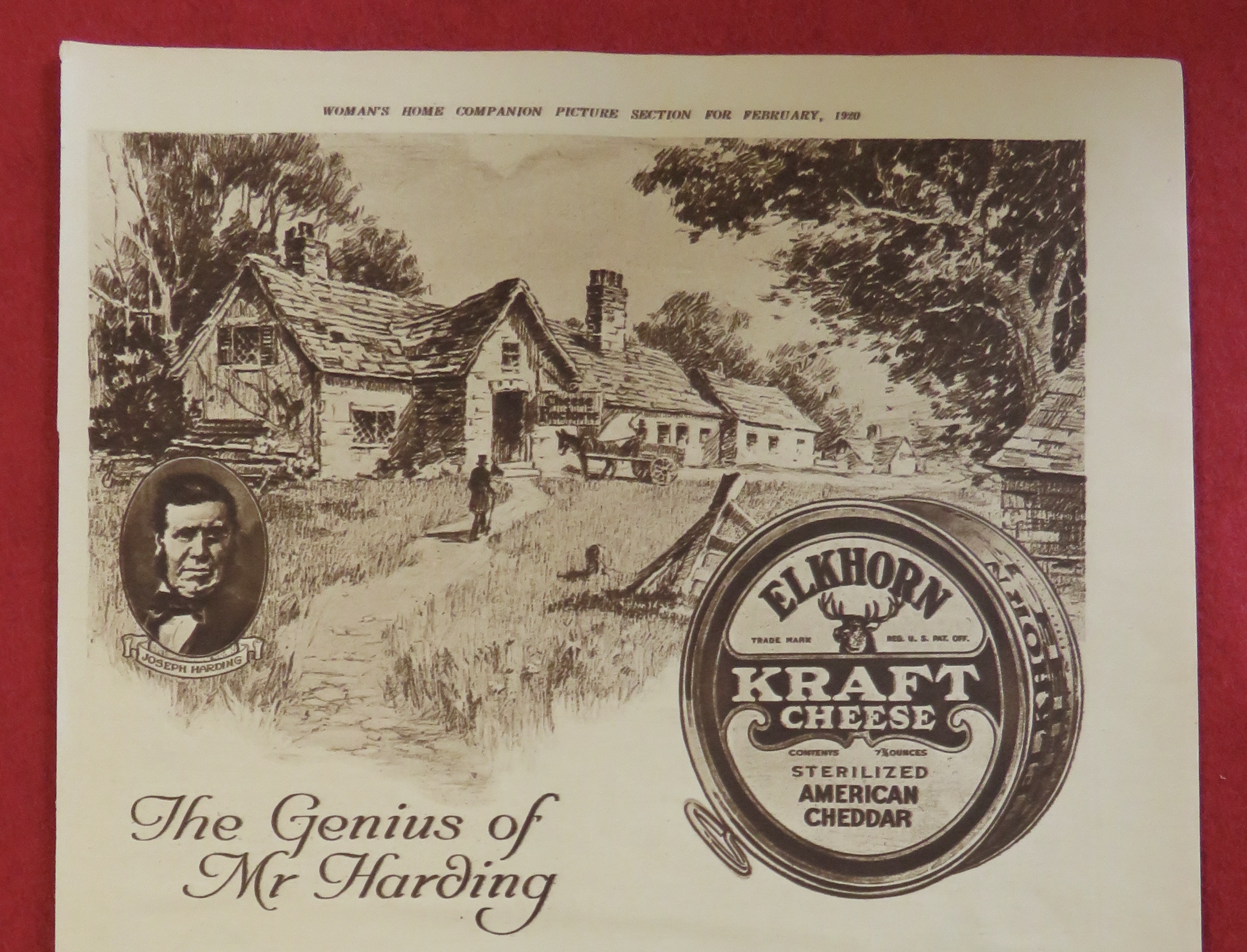 1920 Elkhorn Kraft Cheese with Genius of Mr Harding