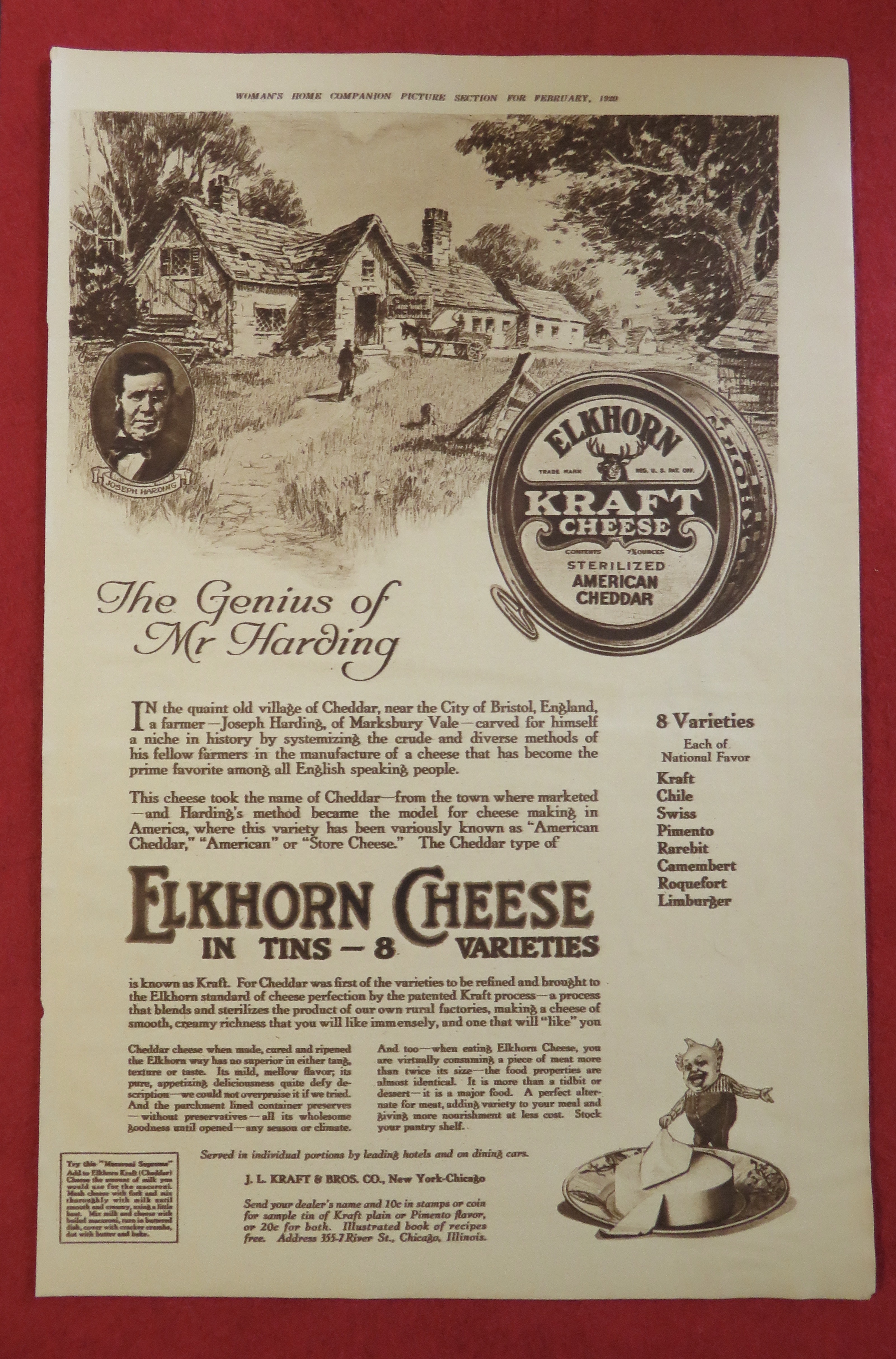 1920 Elkhorn Kraft Cheese with Genius of Mr Harding