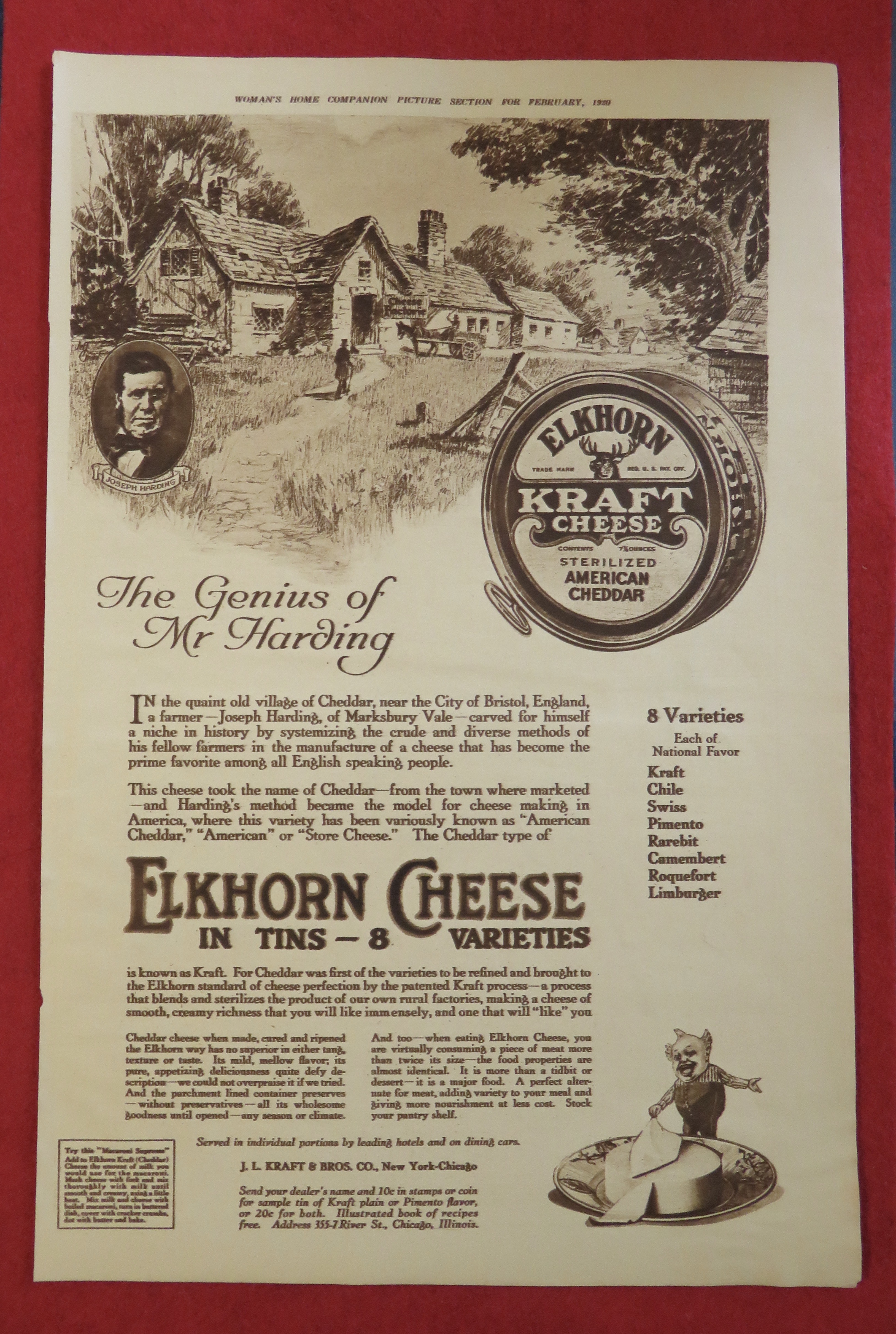 1920 Elkhorn Kraft Cheese with Genius of Mr Harding