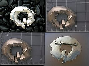 Sterling Silver Taxco Mexico Brooch 3 Inches