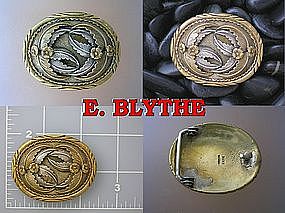 Sterling Silver and Gold E BLYTHE Belt Buckle