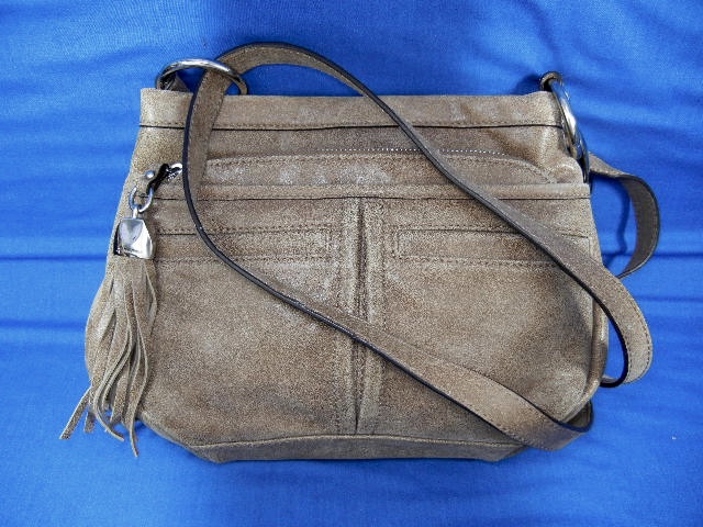 Makowsky Tan Leather Crossbody Bag