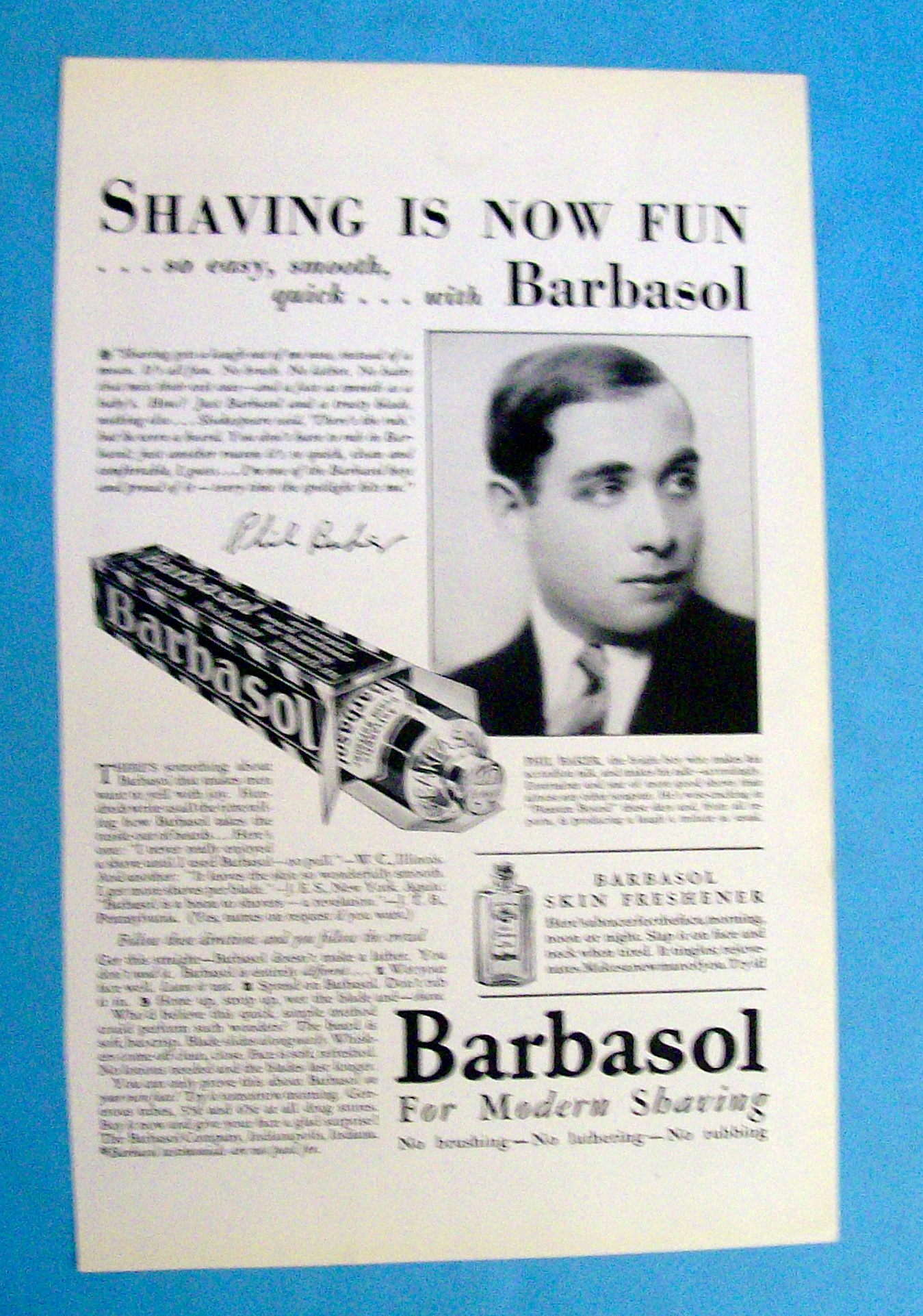 Vintage Ad: 1939 Barbasol with Phil Baker