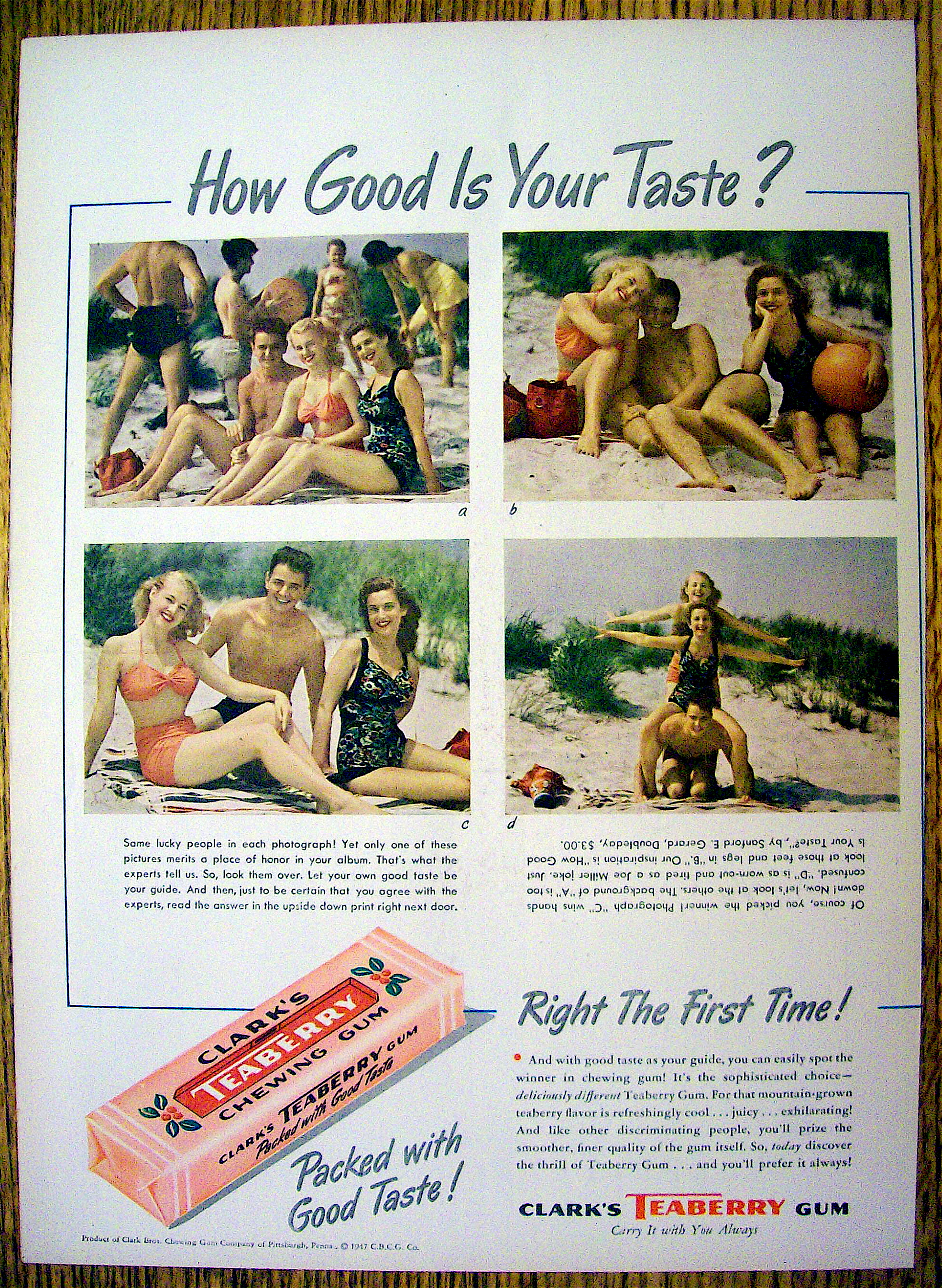 1947 Clark's Teaberry Chewing Gum