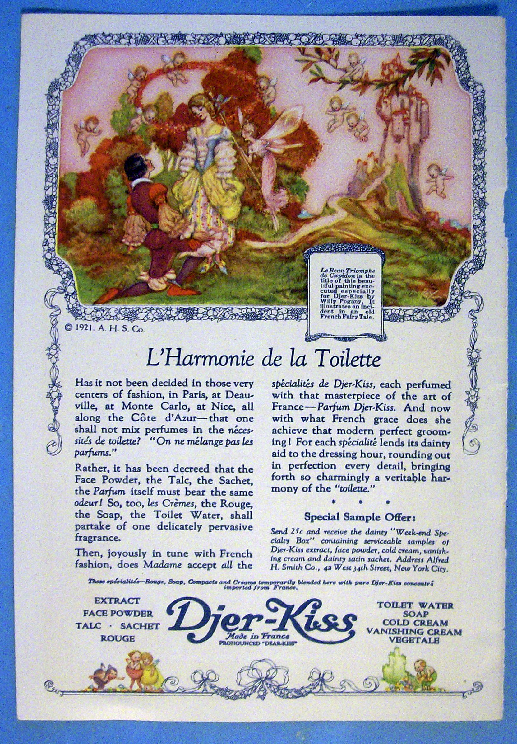 1921 Djer Kiss w/L'Harmonie De La Toilette by Pogany