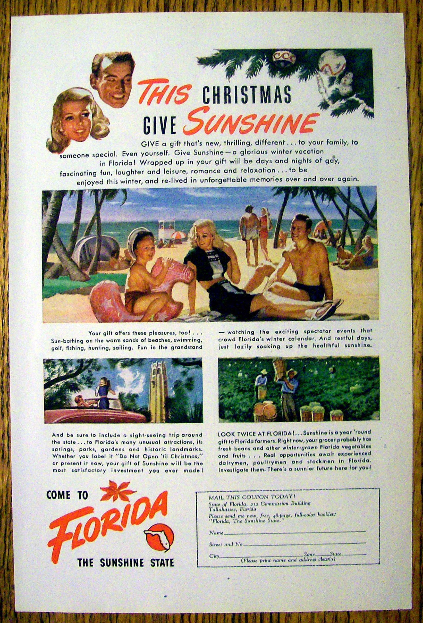 1947 Come to Florida (The Sunshine State) with Family