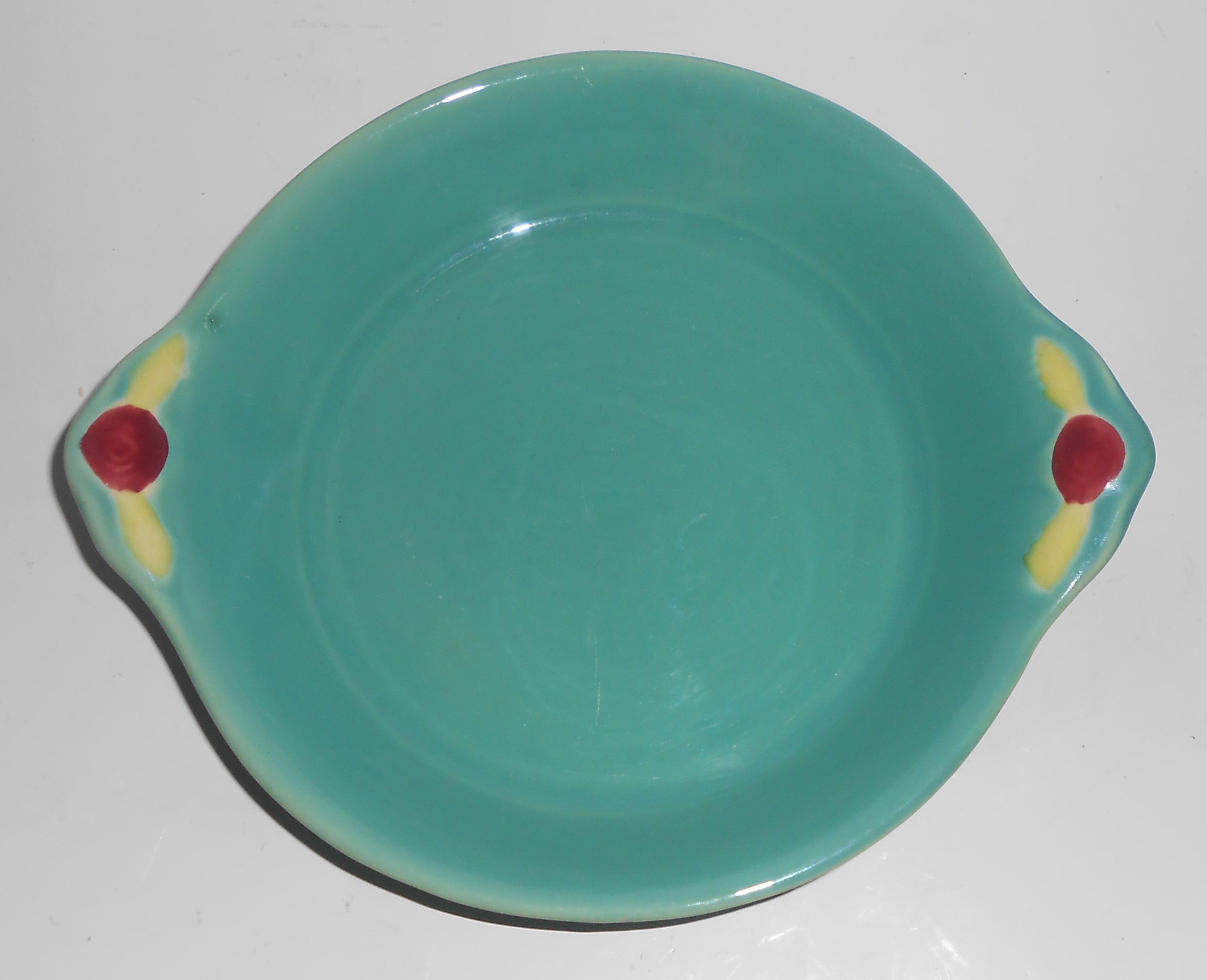Coors Pottery Rosebud Green Shirred Egg Bowl MINT #2