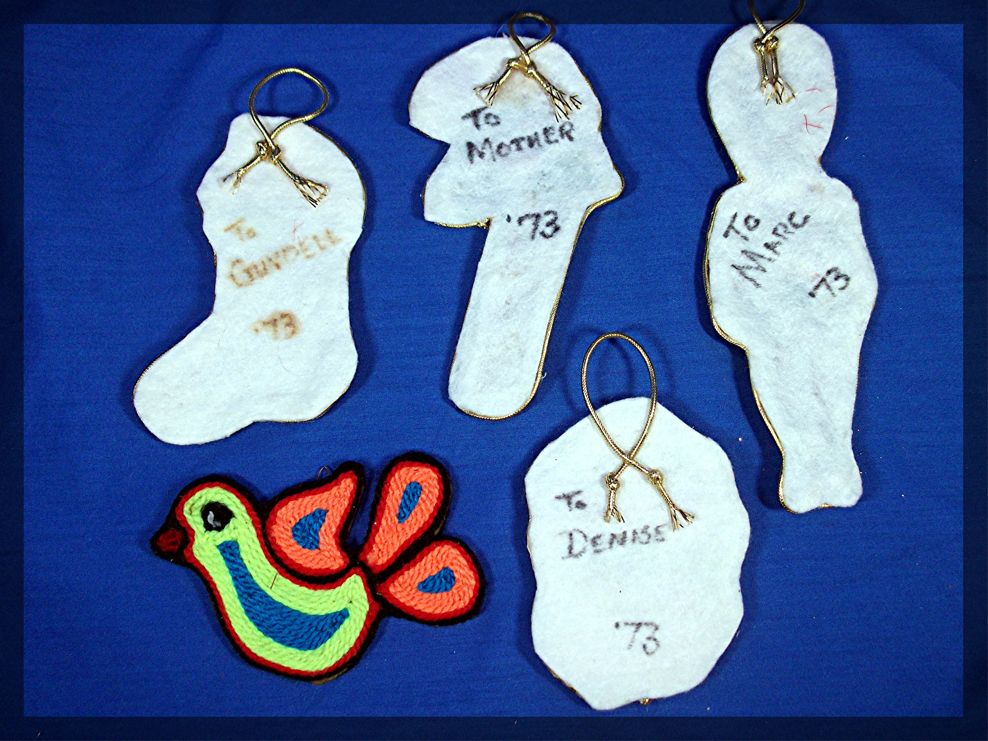 5 handmade Christmas Ornaments .....