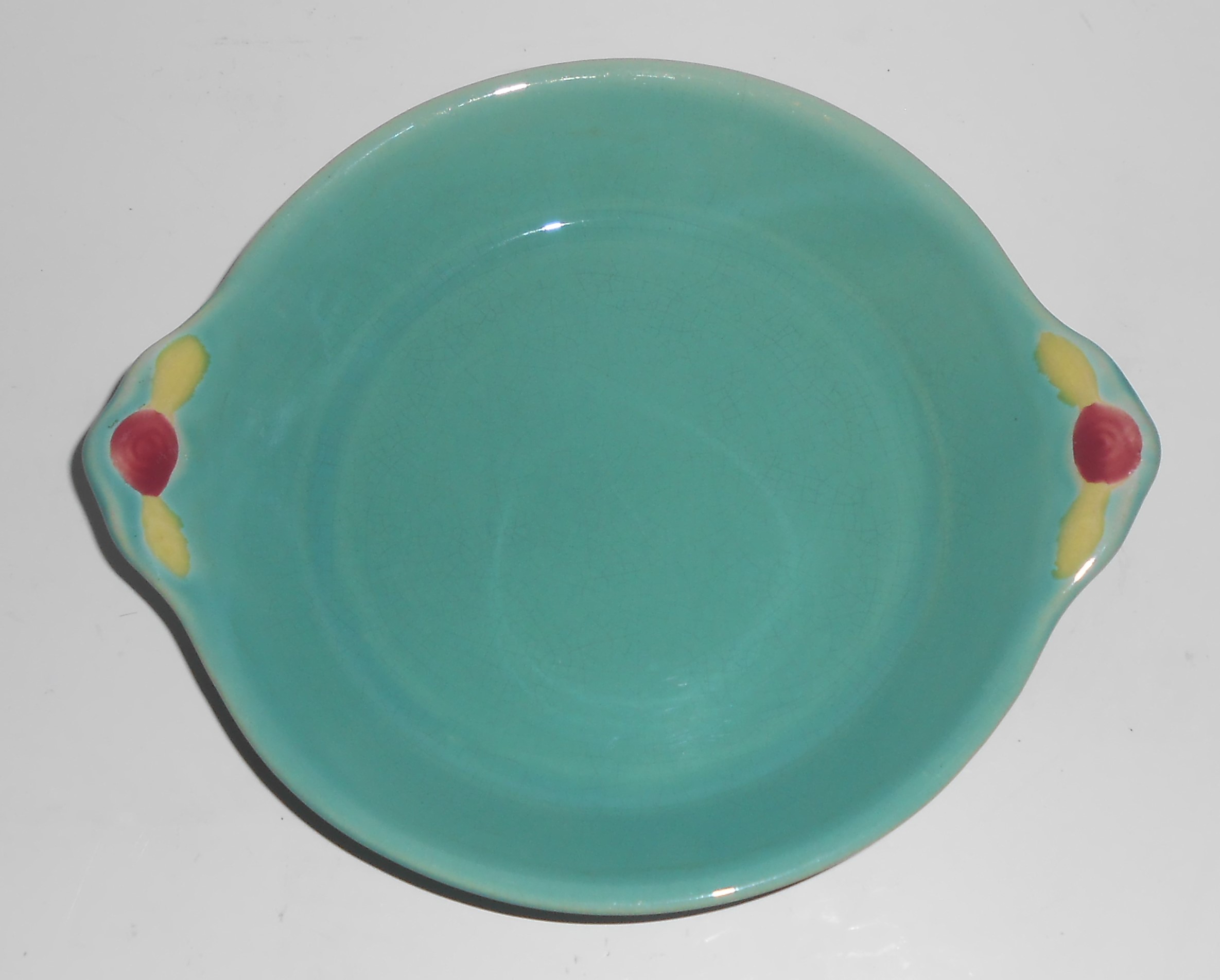Coors Pottery Rosebud Green Shirred Egg Bowl MINT #3