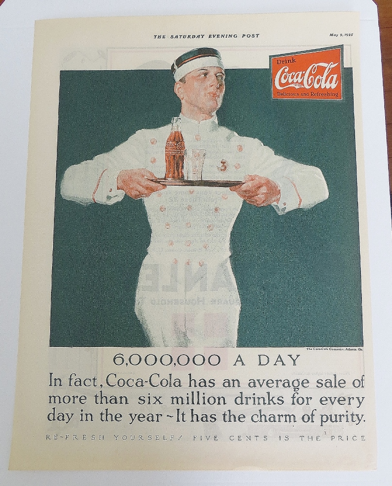 1925 Coca Cola (Coke) With Soda Boy Carrying Tray