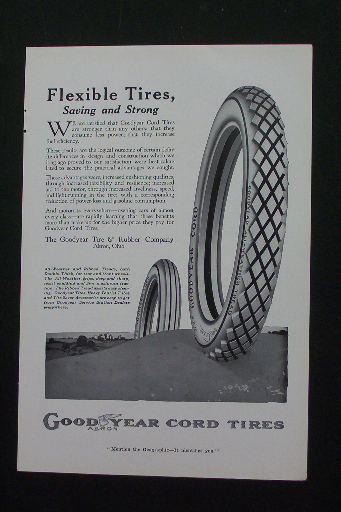 1916 Goodyear Cord Tires with a Tire