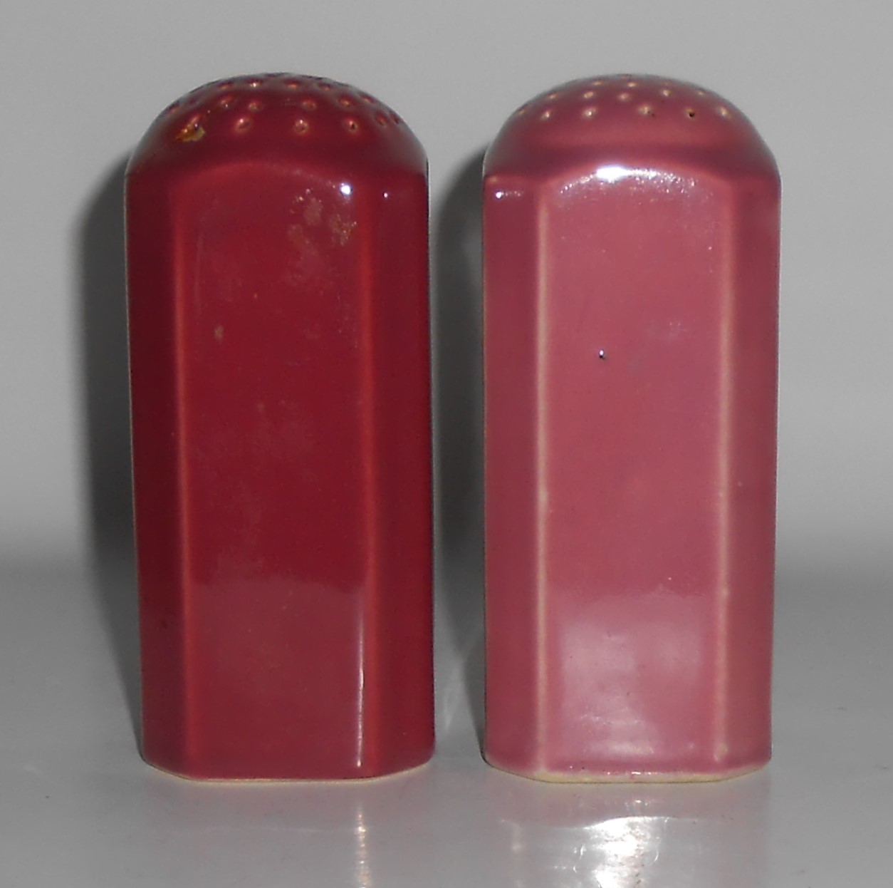 VINTAGE Coors Pottery Rosebud Early Red Straight Salt &