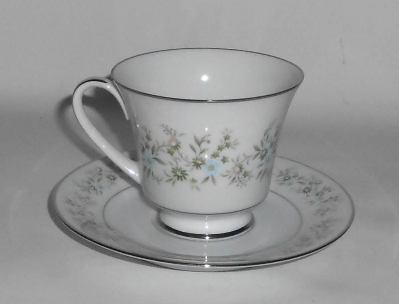 Noritake Porcelain China Savannah 2031 w/Platinum Cup & Saucer Set