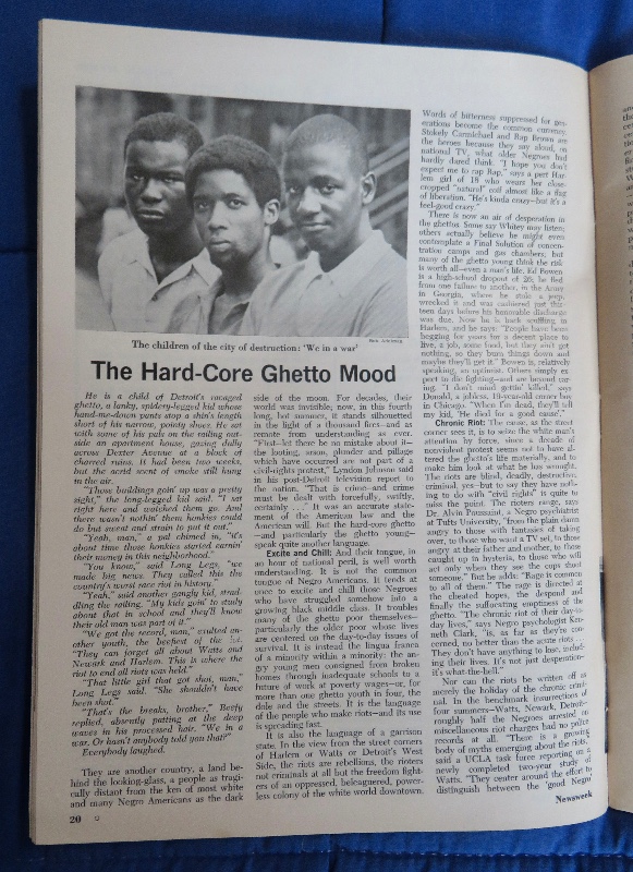 Newsweek Magazine August 21, 1967 The Black Mood (A Newsweek Survey)