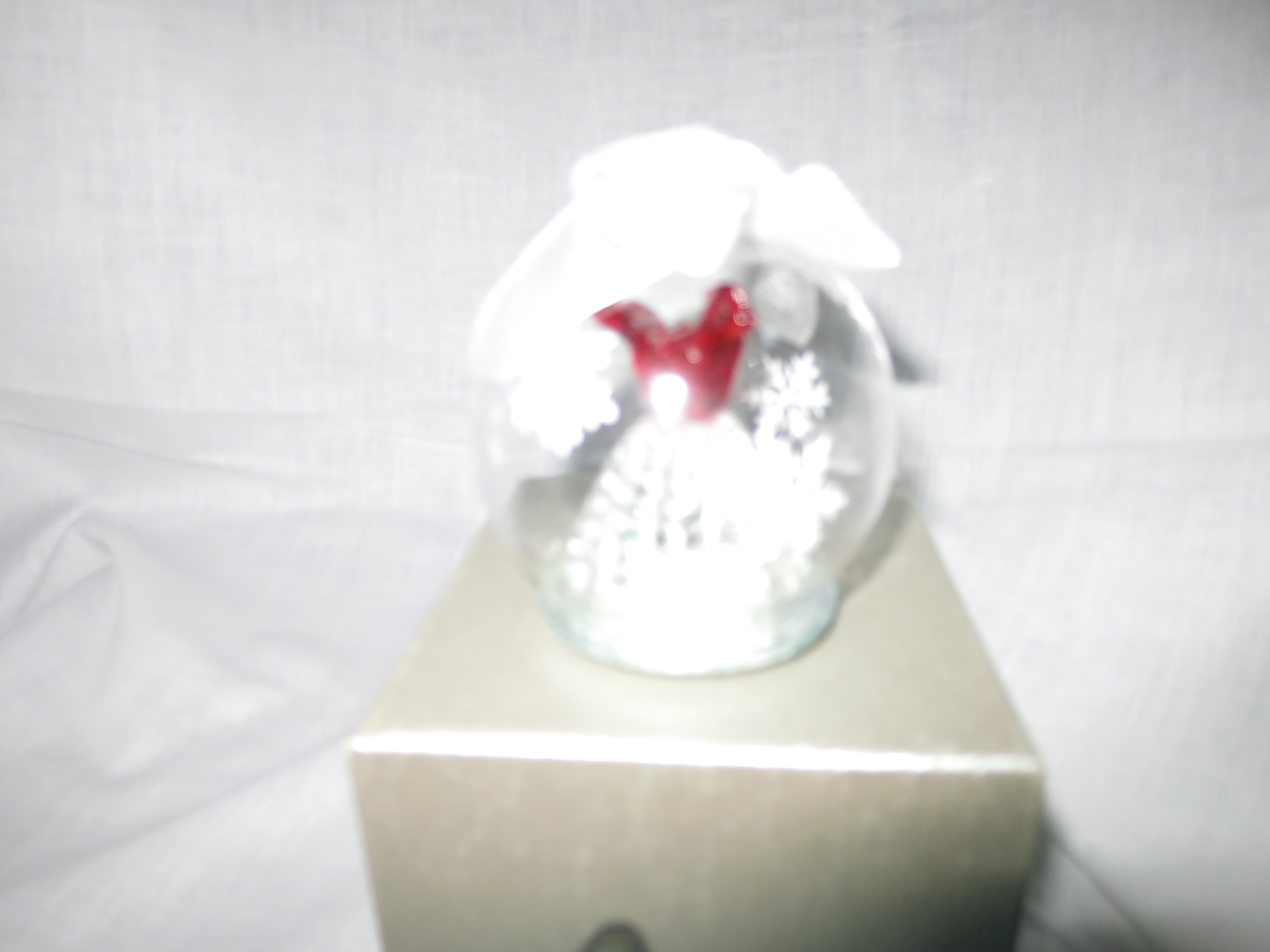 Light Up Color Changing Cardinal Bird Glass Ornament