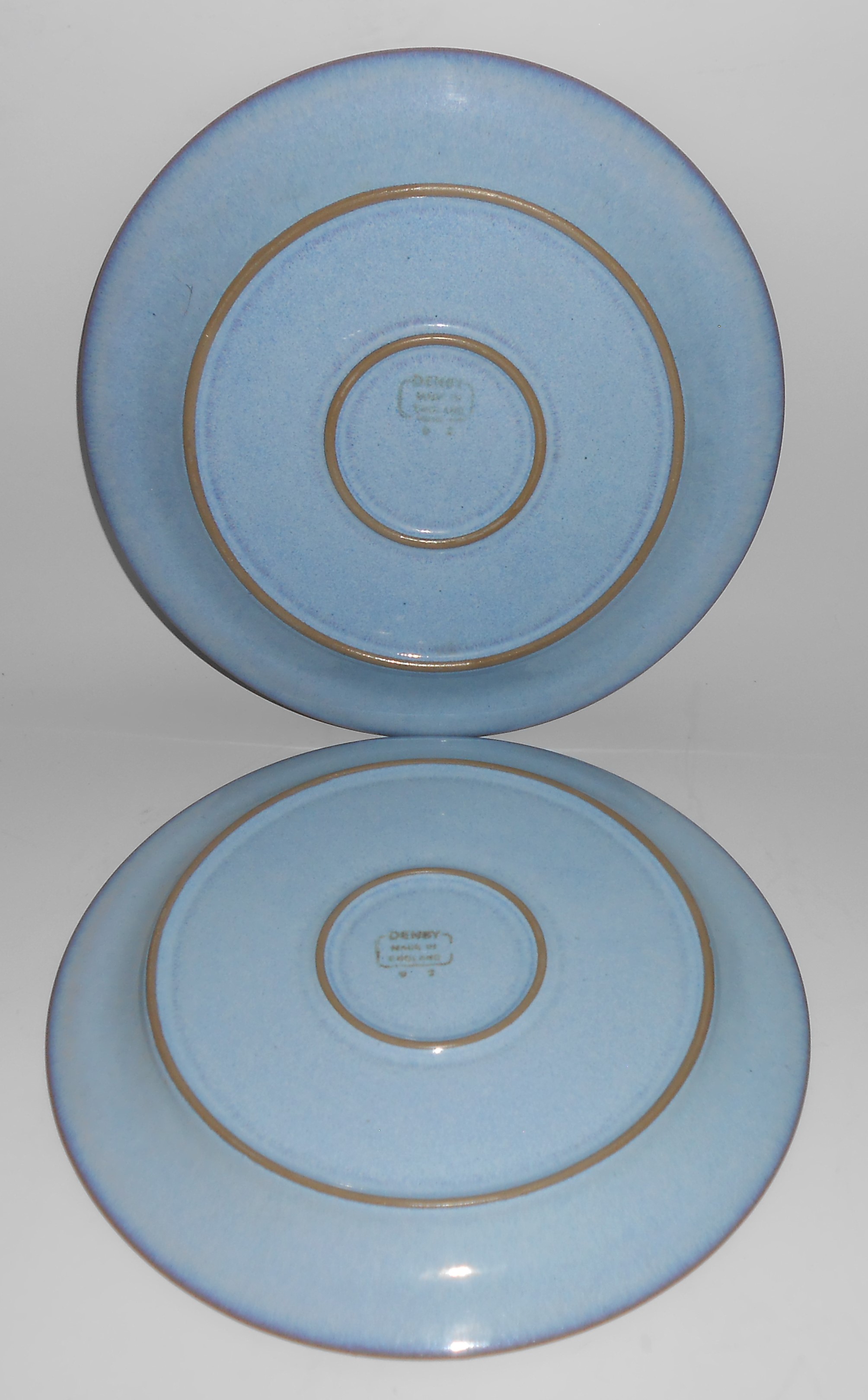 Denby Pottery Stoneware Corfu Blue & Rust Dinner Plate