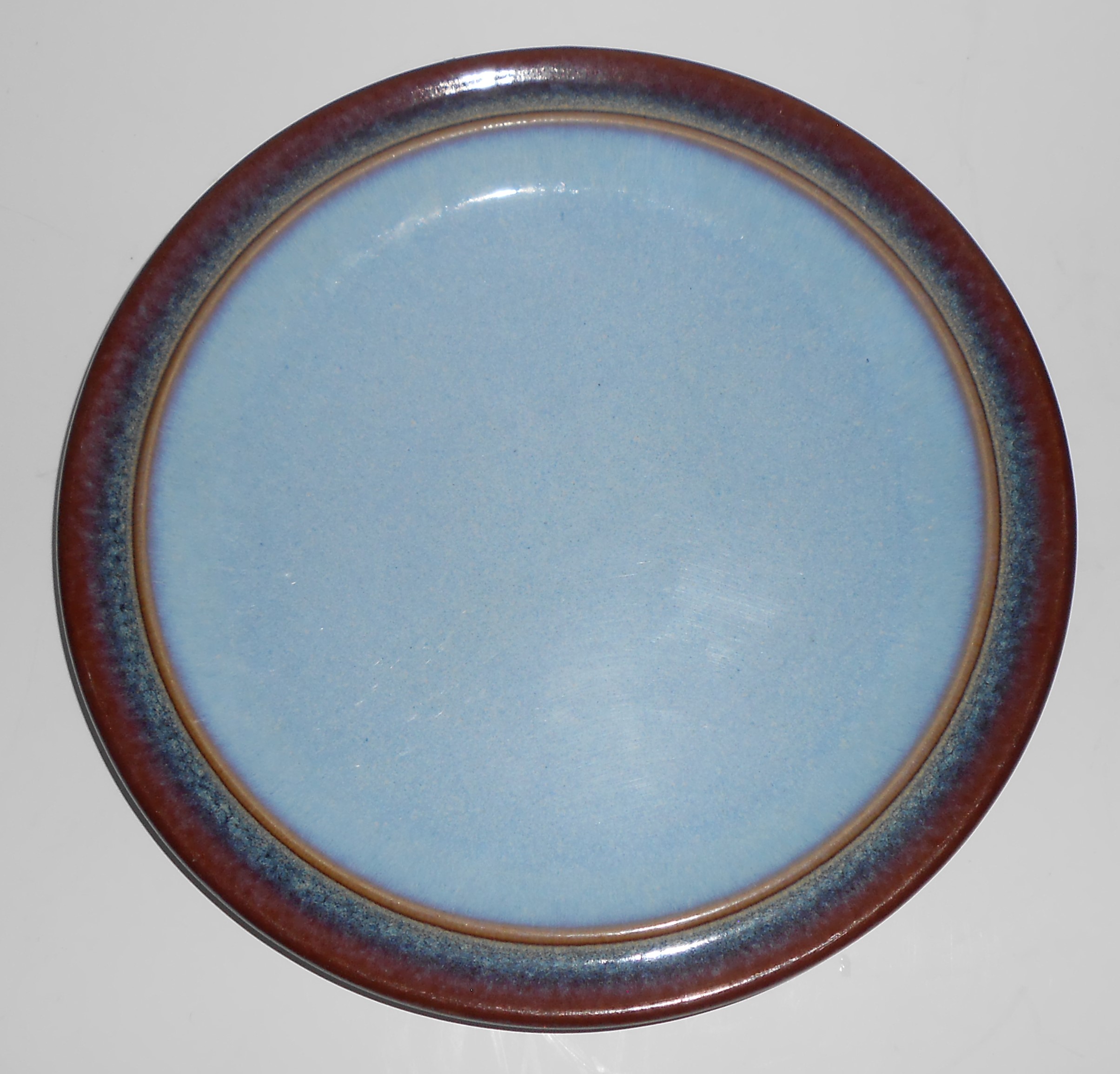 Denby Pottery Stoneware Corfu Blue & Rust Dinner Plate
