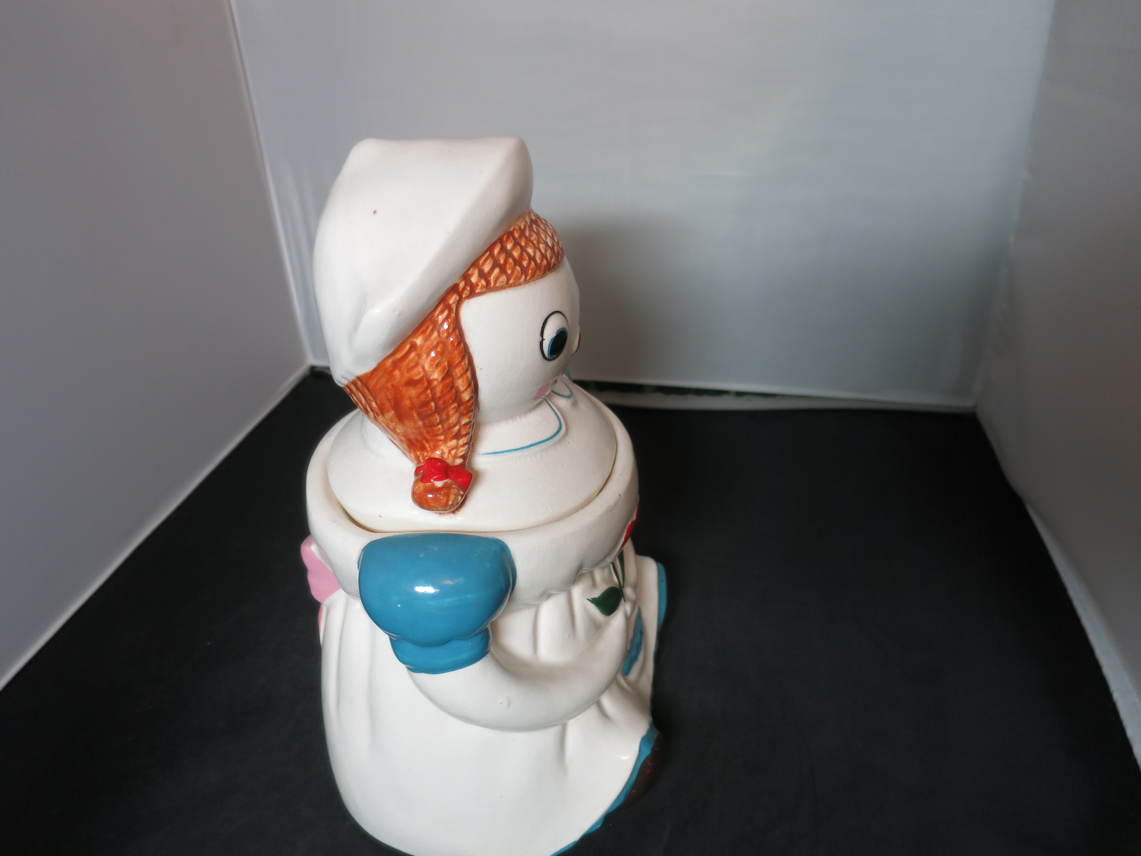 Dutch Girl Holding Tulip Cookie Jar Raggedy Ann motif