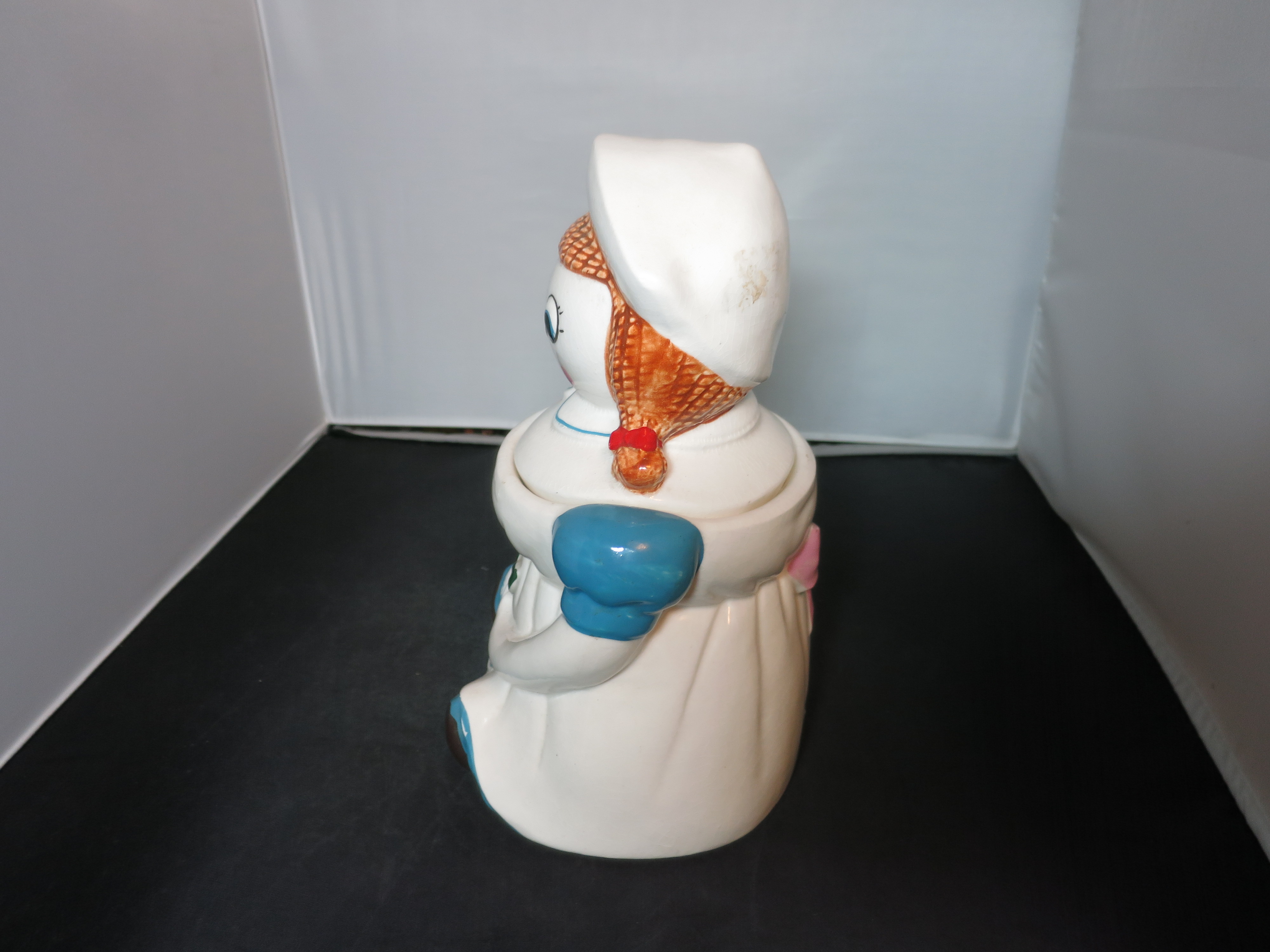 Dutch Girl Holding Tulip Cookie Jar Raggedy Ann motif