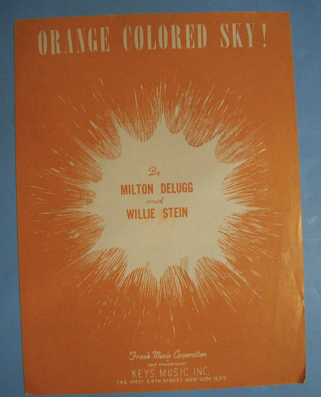Sheet Music For 1950 Orange Colored Sky