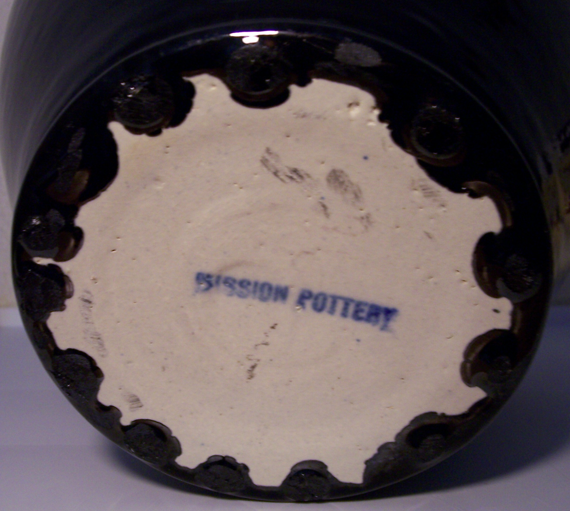 Mission Pottery Black 2-Handle Wheel Thrown Vase!