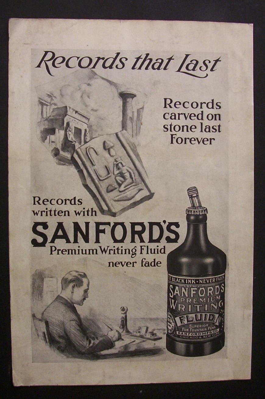 1920 Sanford's Premium Writing Fluid