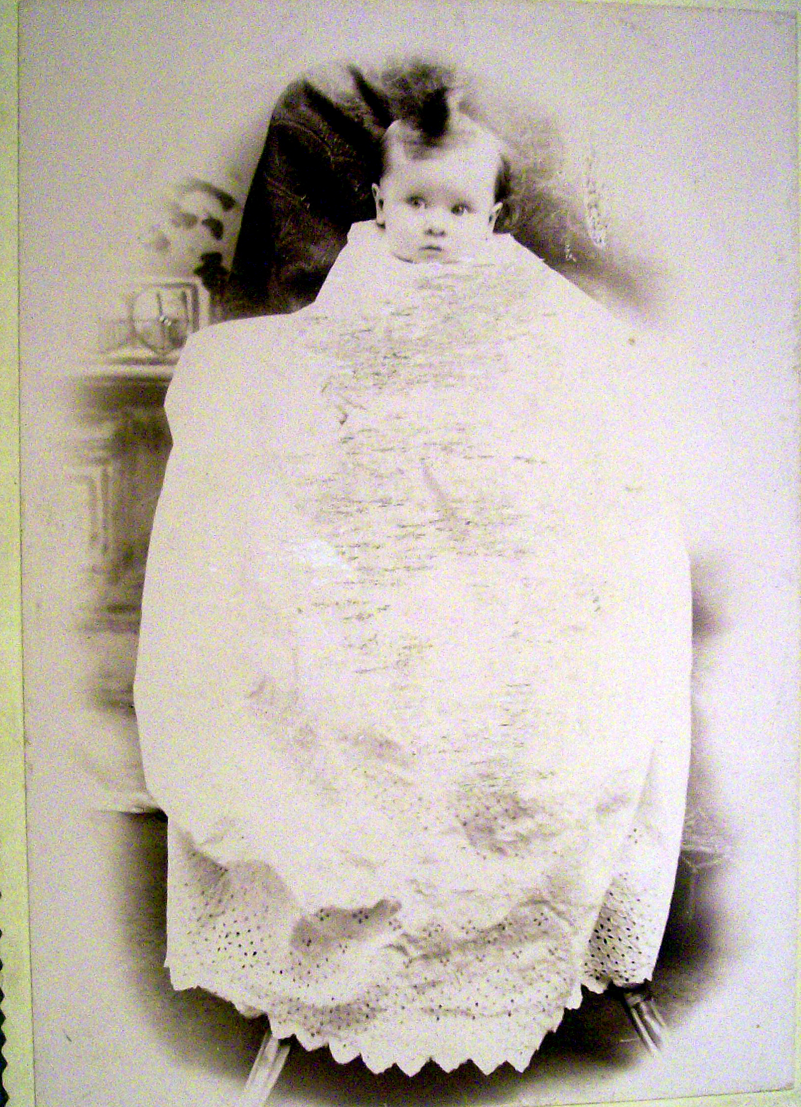 Peek A Boo - Die Cut Cabinet Photo of a Baby