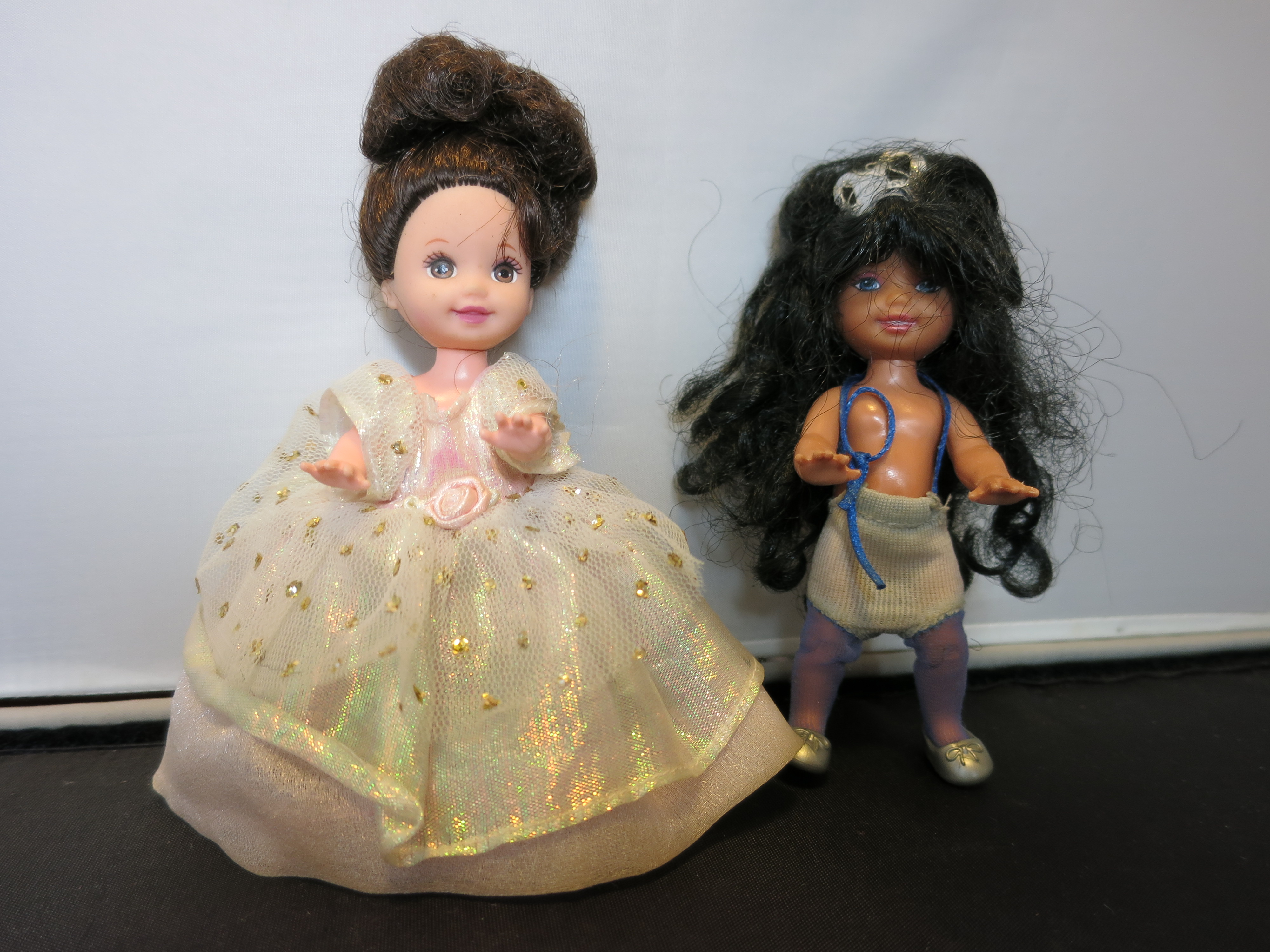 Mattel Dolls 3 inch 1995 pair Princess African American
