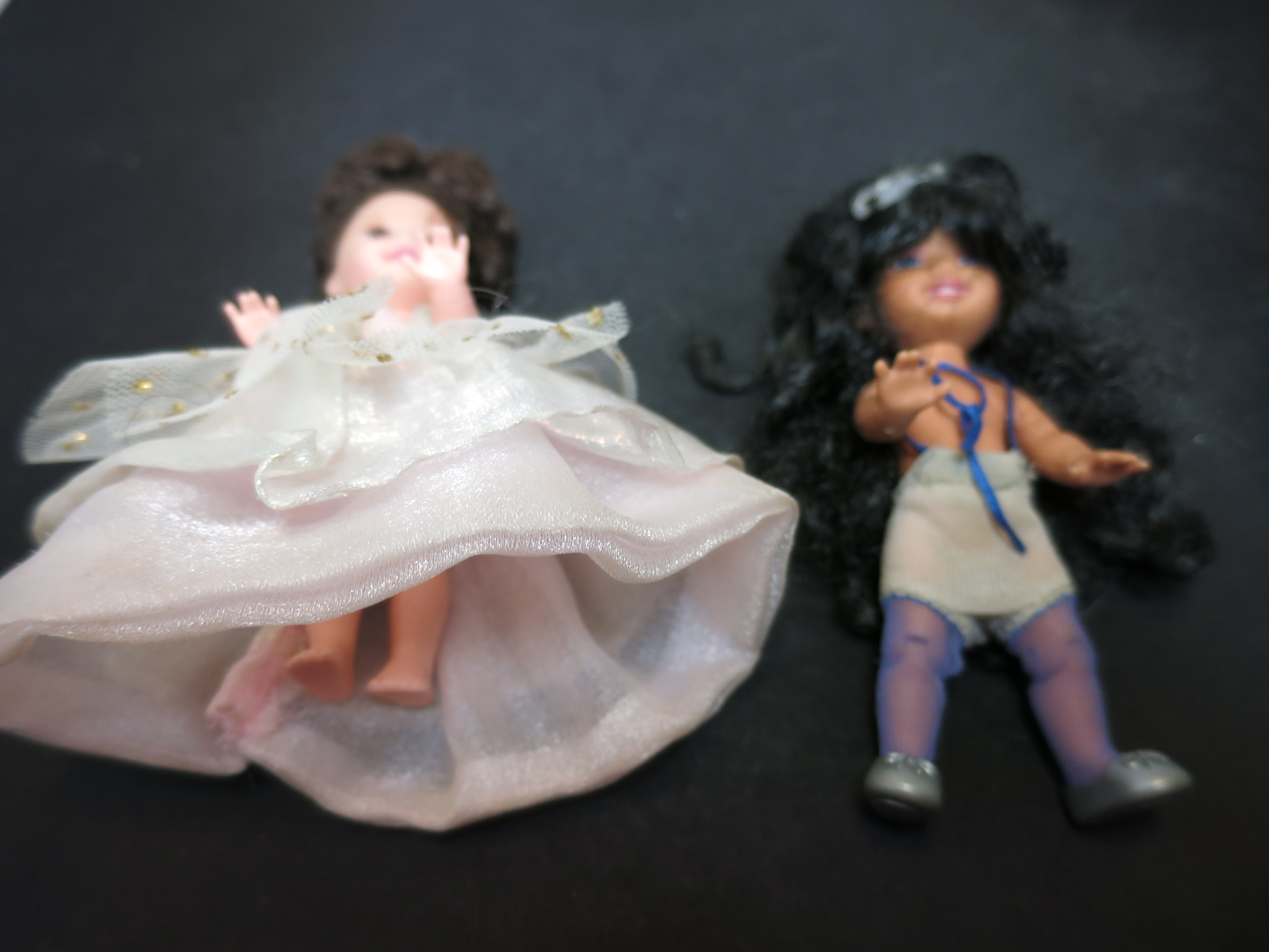 Mattel Dolls 3 inch 1995 pair Princess African American