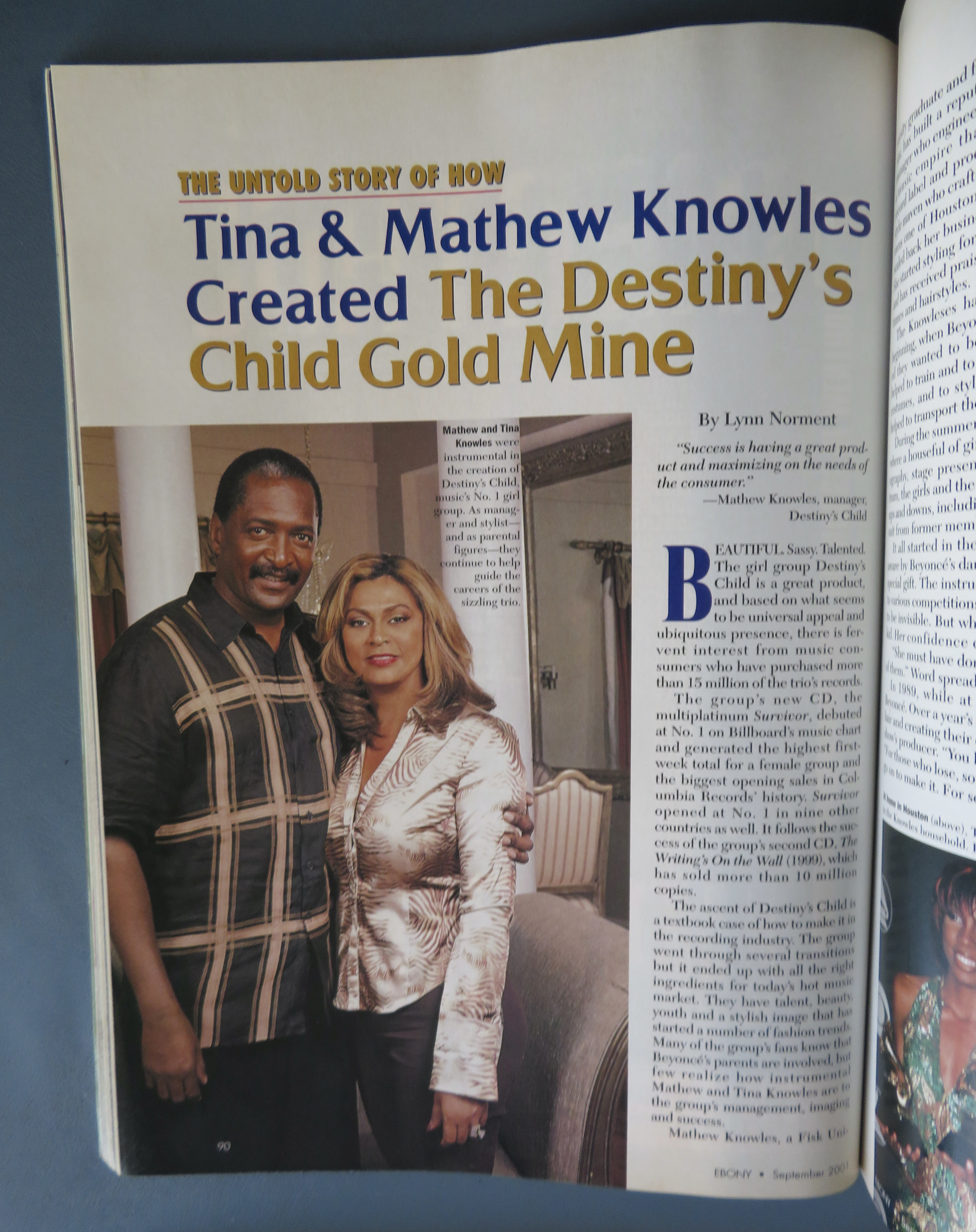 Ebony Magazine September 2001 Destiny's Child