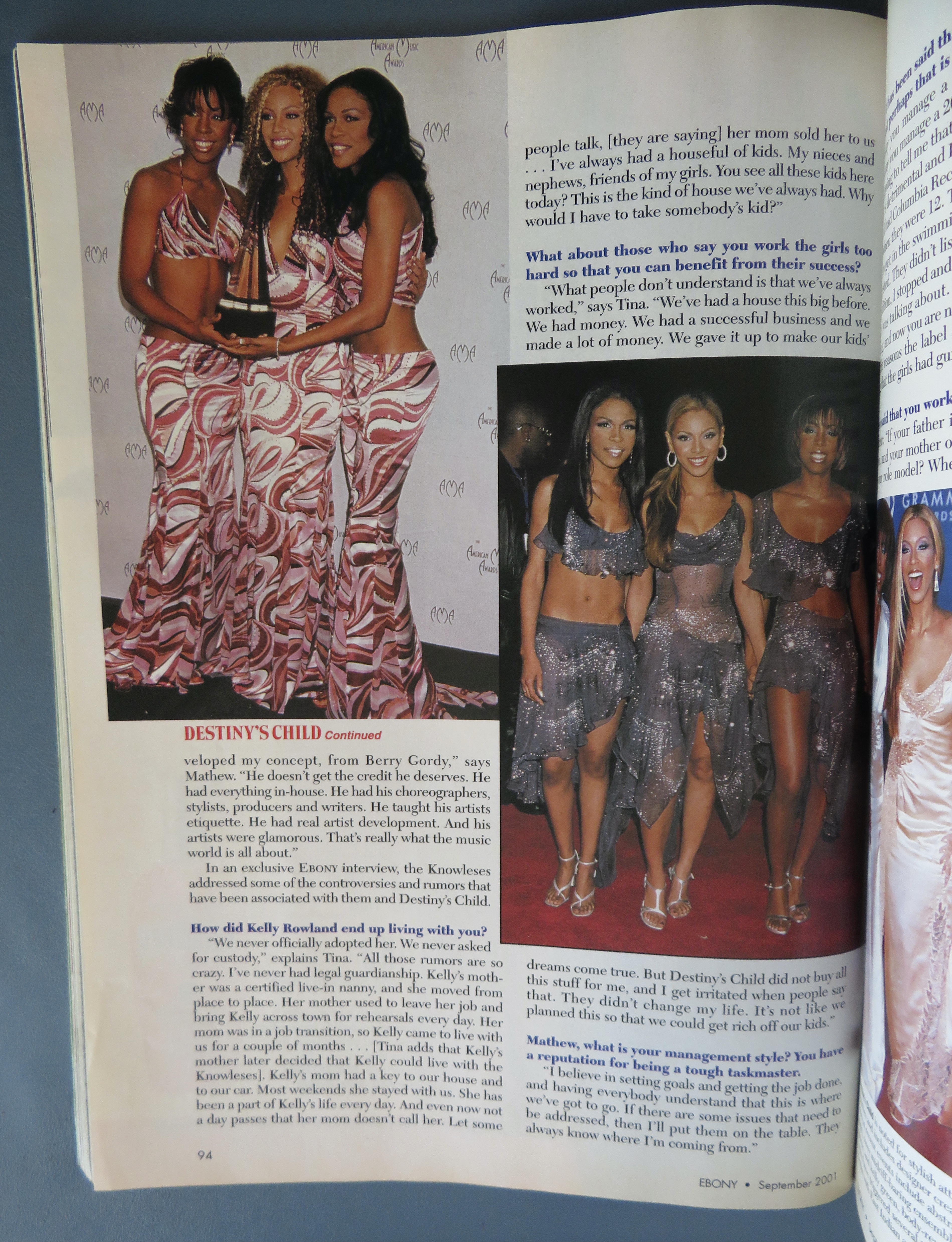 Ebony Magazine September 2001 Destiny's Child