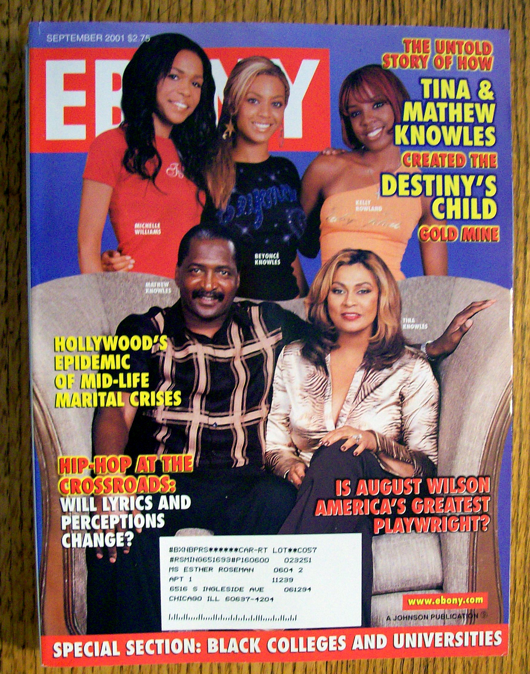 Ebony Magazine September 2001 Destiny's Child