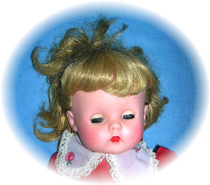 Fabulous Large Golden Hair Vintag Rubber Doll