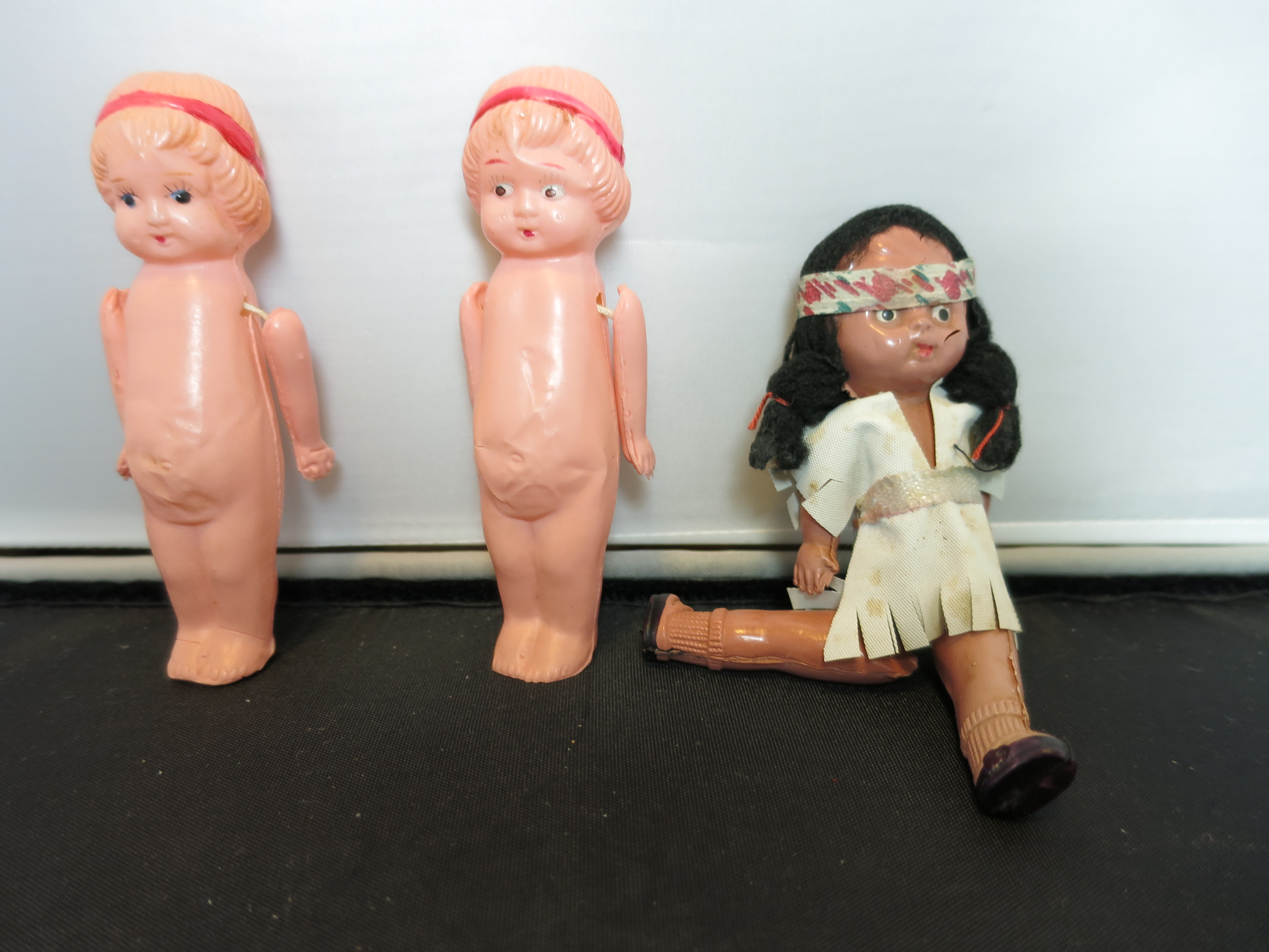 Celluloid Doll Lot of three Doll House Dolls Japan