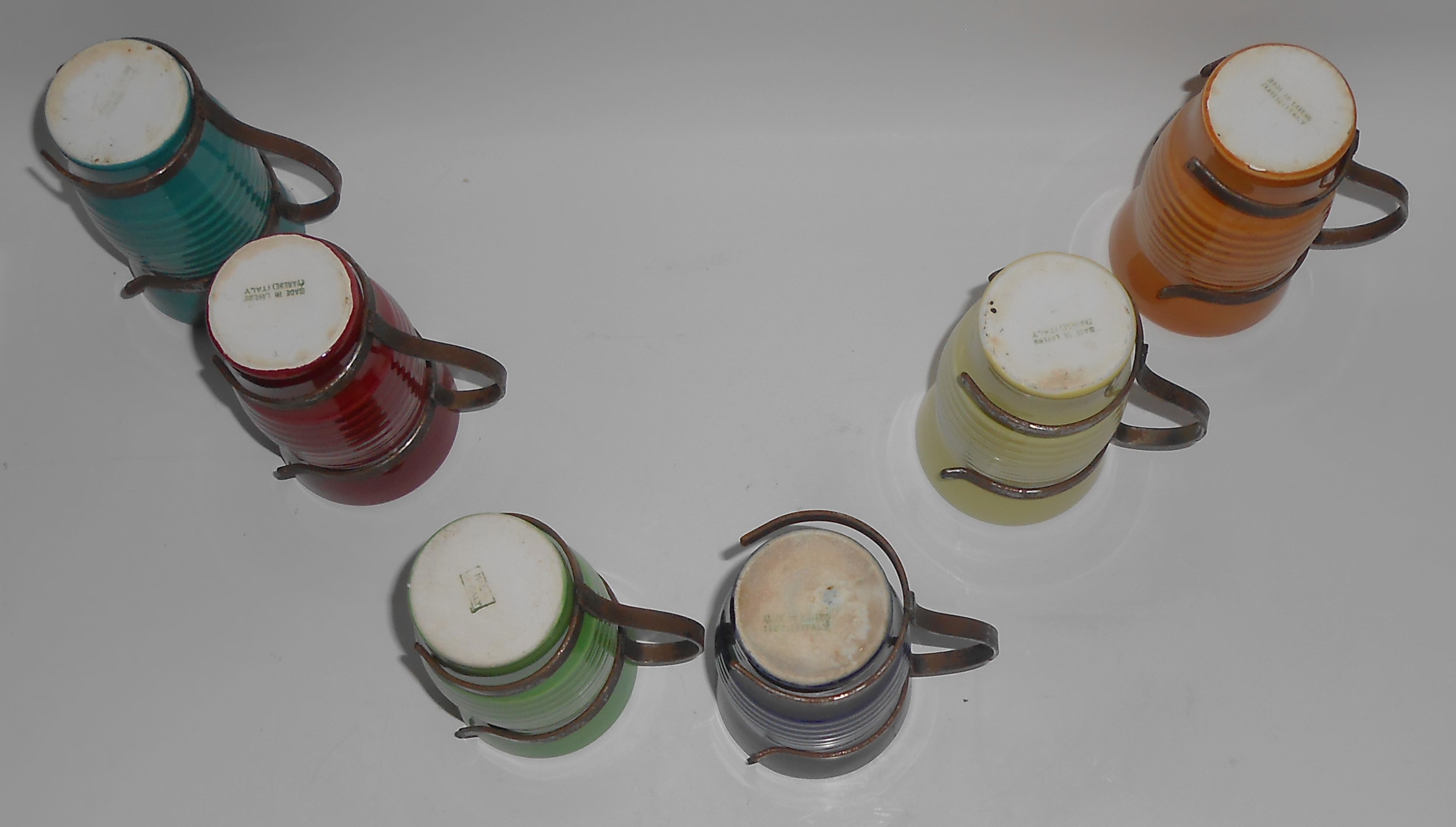 Vintage Set/6 Laveno Tarese Italy Cappuccino Cups w/Met
